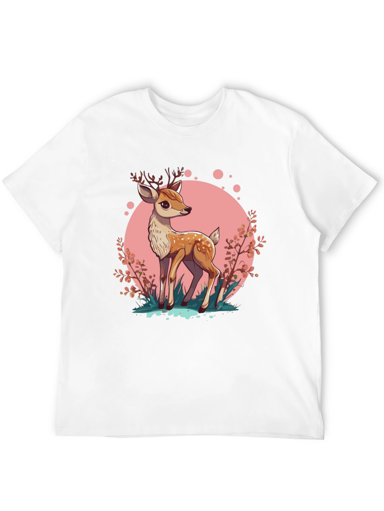 Black Cute Deer Graphic Tee - Stylish Men's Black T-Shirt view 12