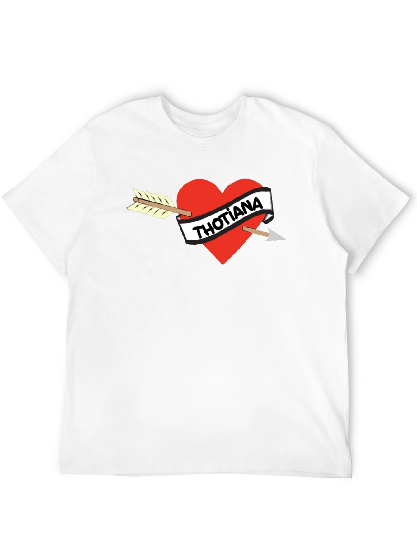 Black Thotiana Heart Arrow Graphic Tee - Unisex Black T-Shirt view 12