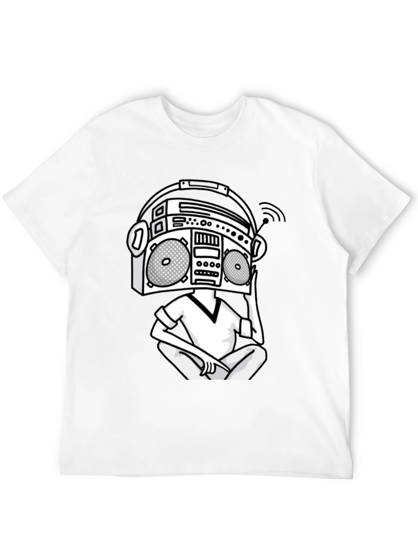 Black Boombox Head Graphic Tee - Cool & Unique Design view 12