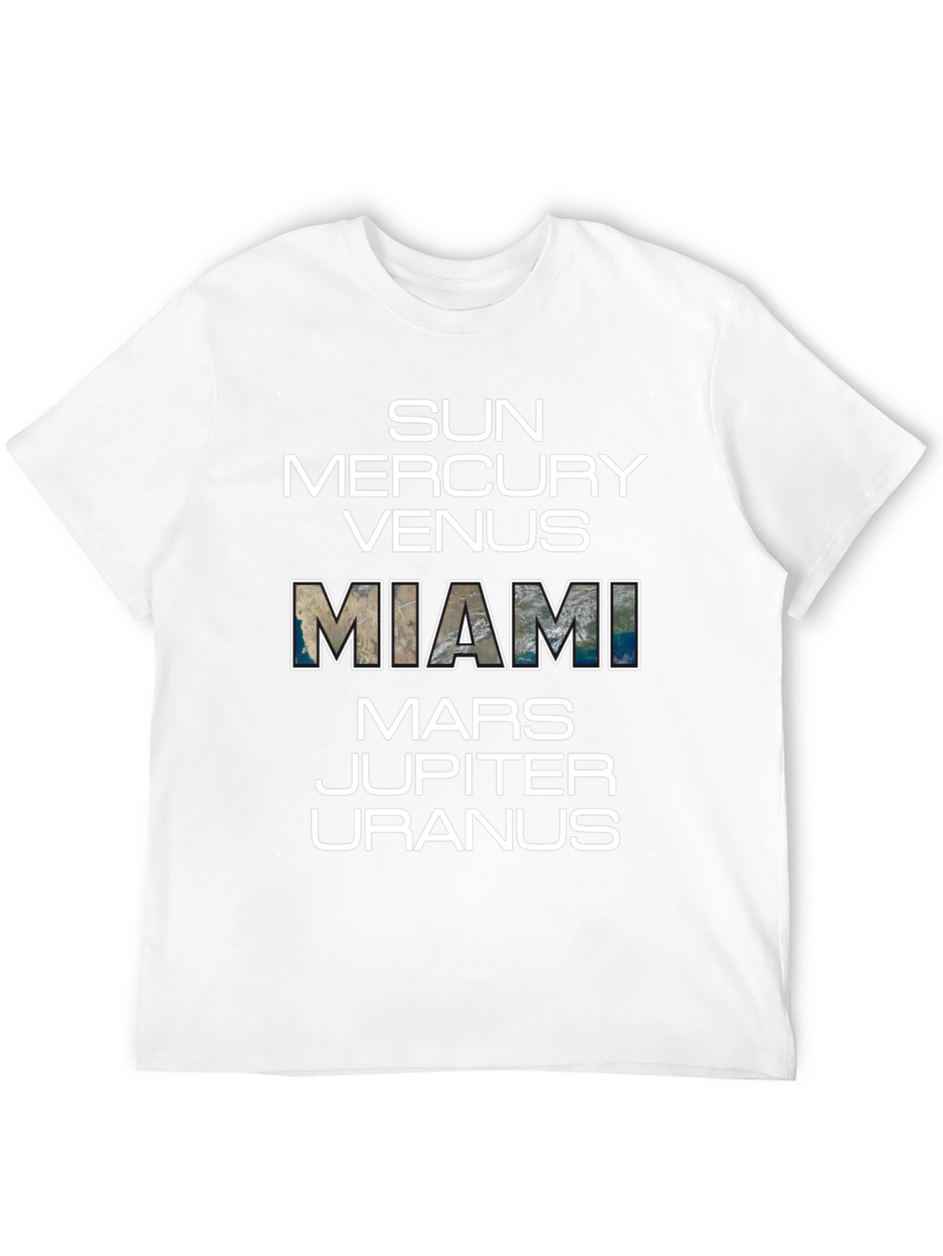 Black Miami Planets Graphic T-Shirt - Black Cotton Tee view 12