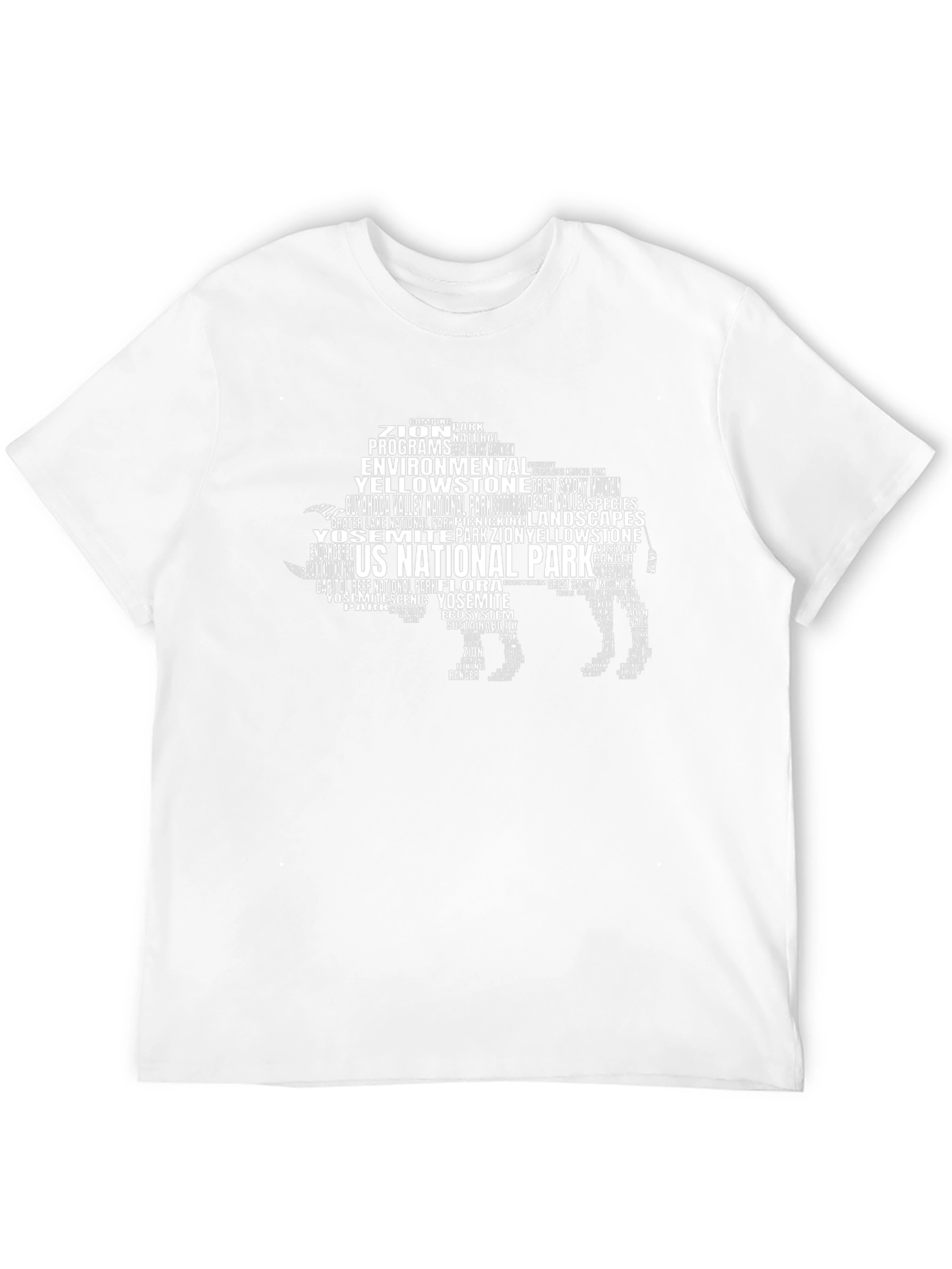 Black National Park Buffalo Word Art T-Shirt view 12