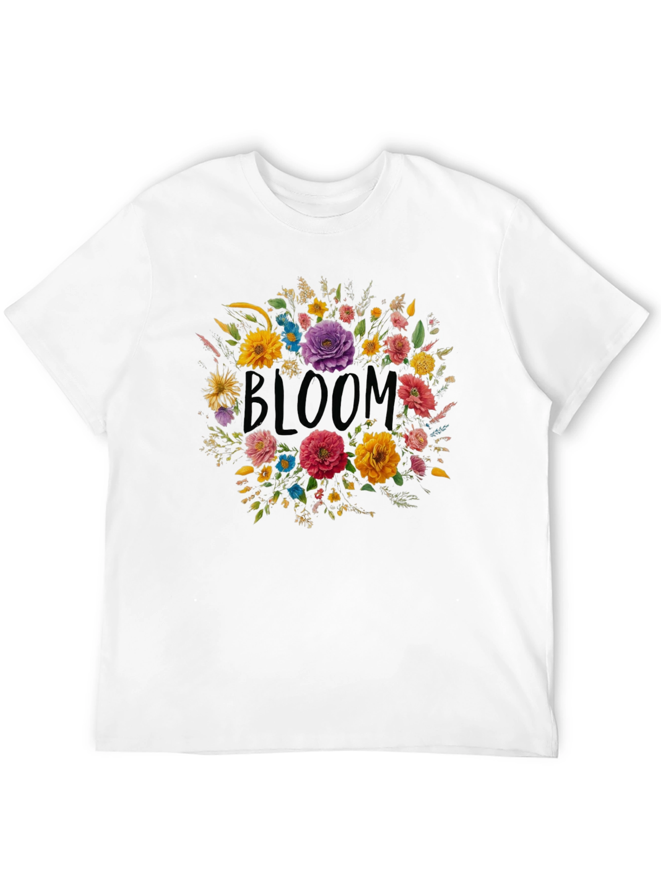 Black Floral Bloom Graphic Black T-Shirt view 12
