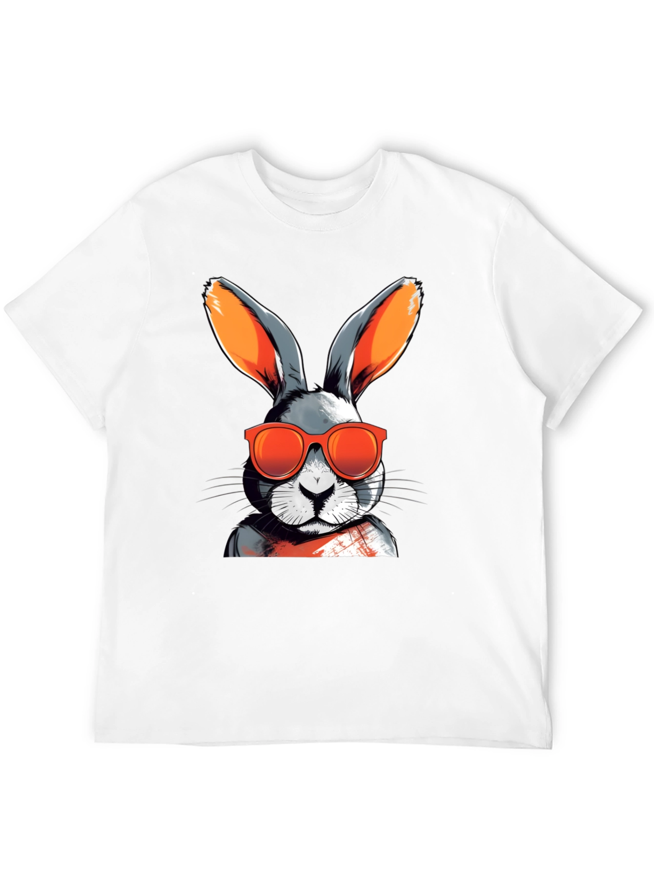 Black Cool Rabbit Graphic Tee - Black Cotton Blend view 12