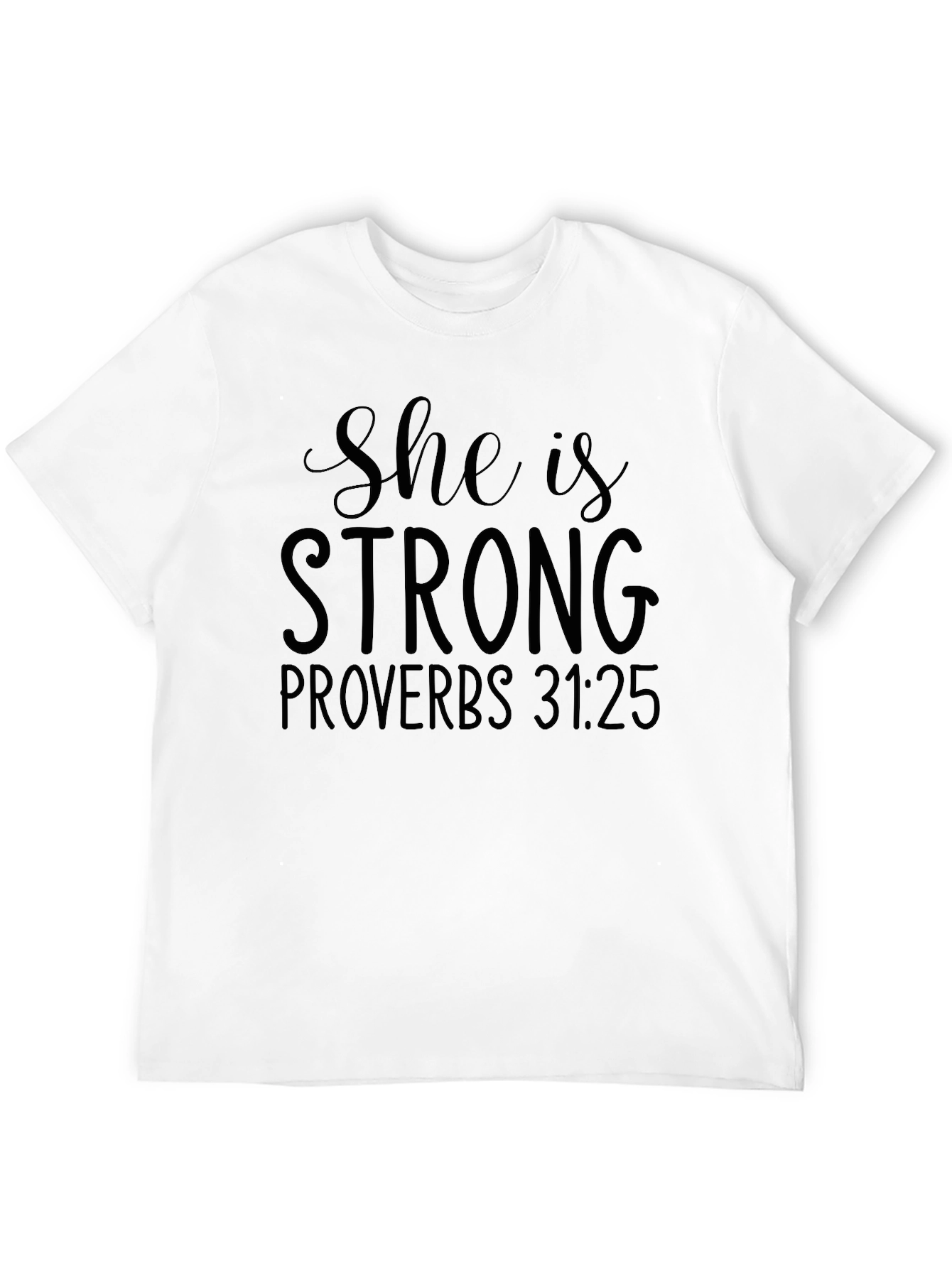 Black She Is Strong Proverbs 31:25 T-Shirt view 12