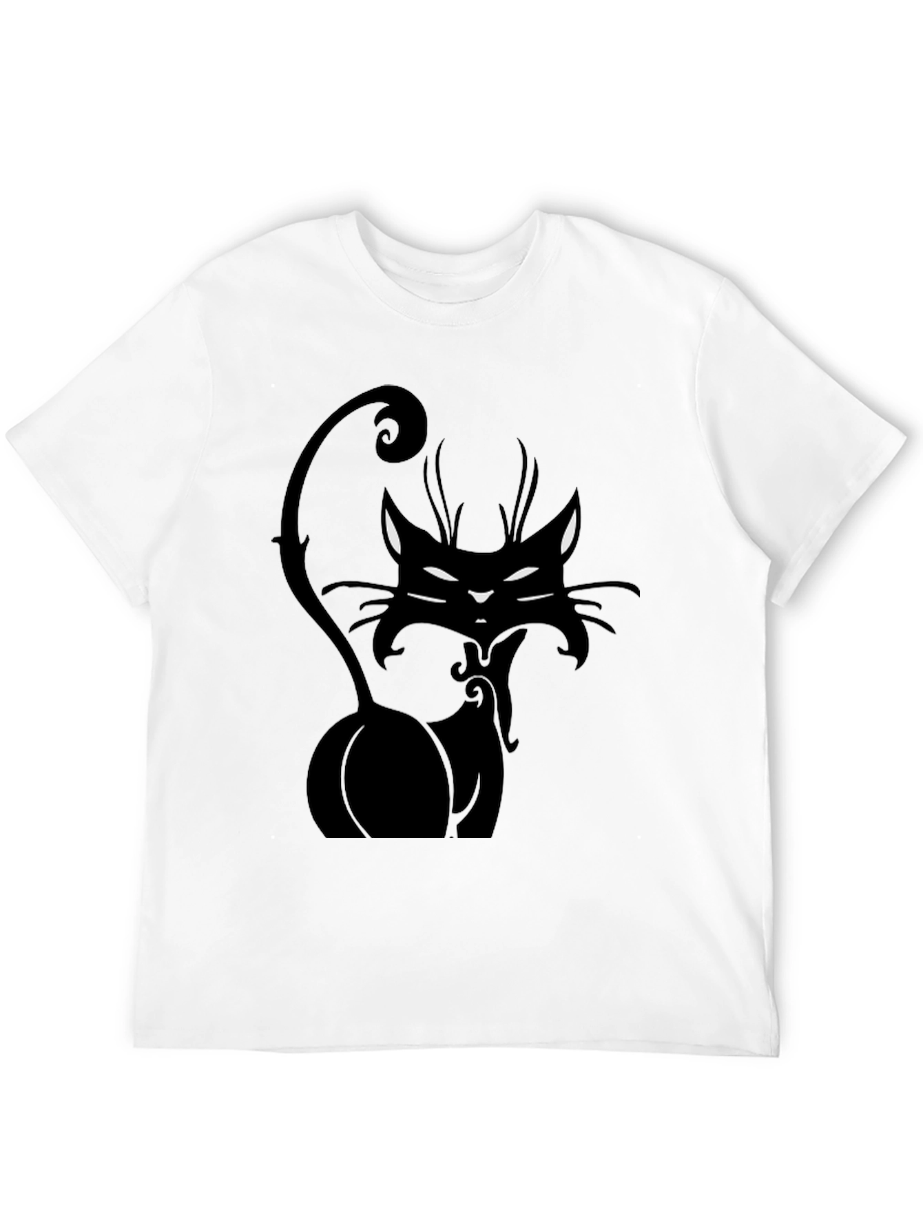 Black Black Cat Graphic Tee - Stylish Men's T-Shirt view 12