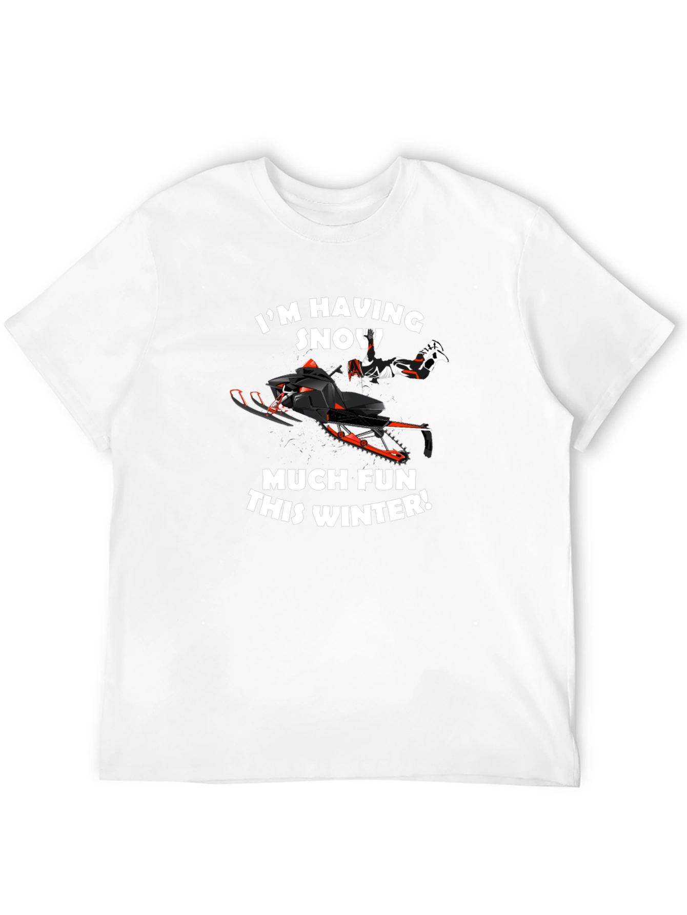 Black Snowmobile Fun Winter T-Shirt view 12