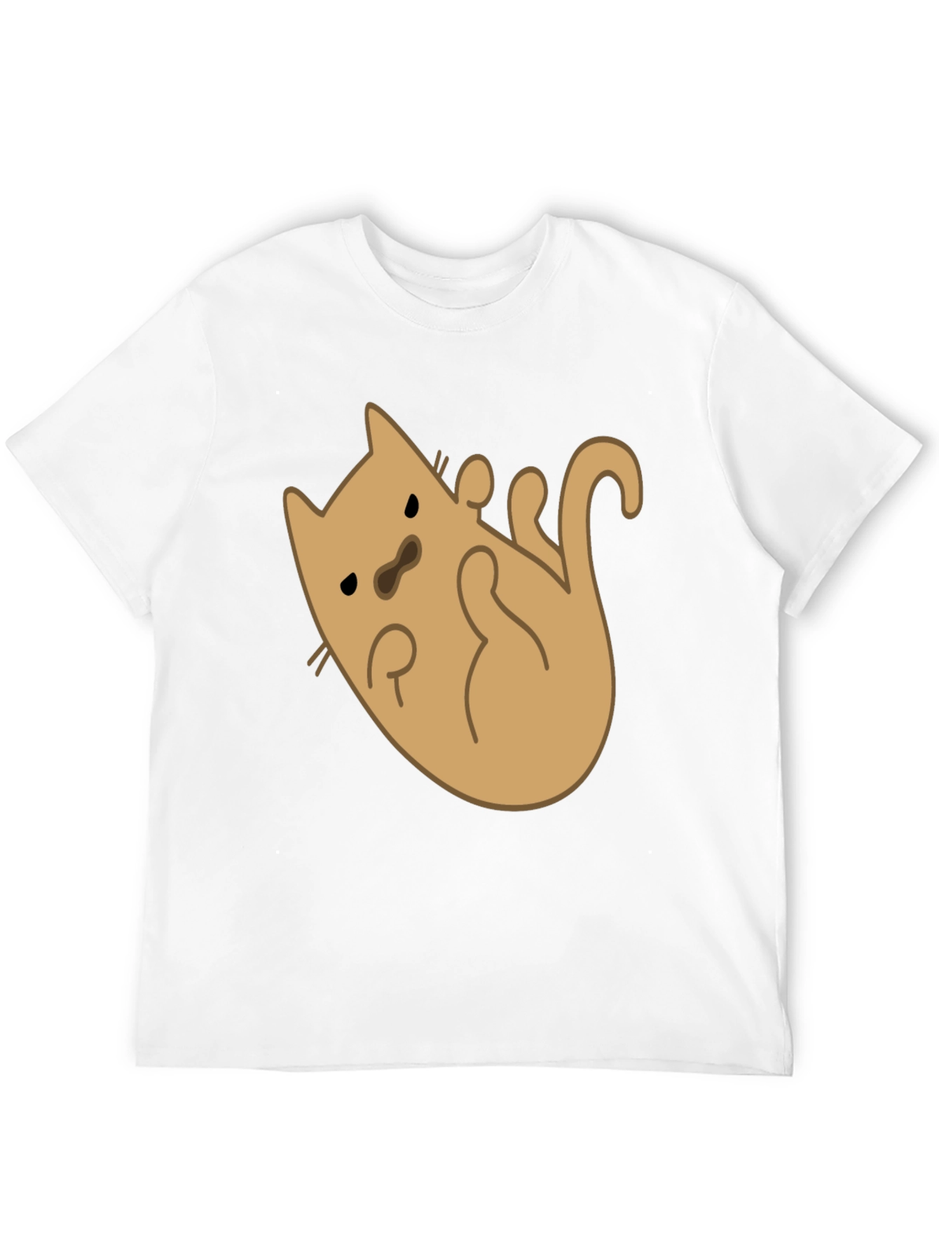 Black Cute Cat Cartoon Graphic T-Shirt - Black Cotton Tee view 12