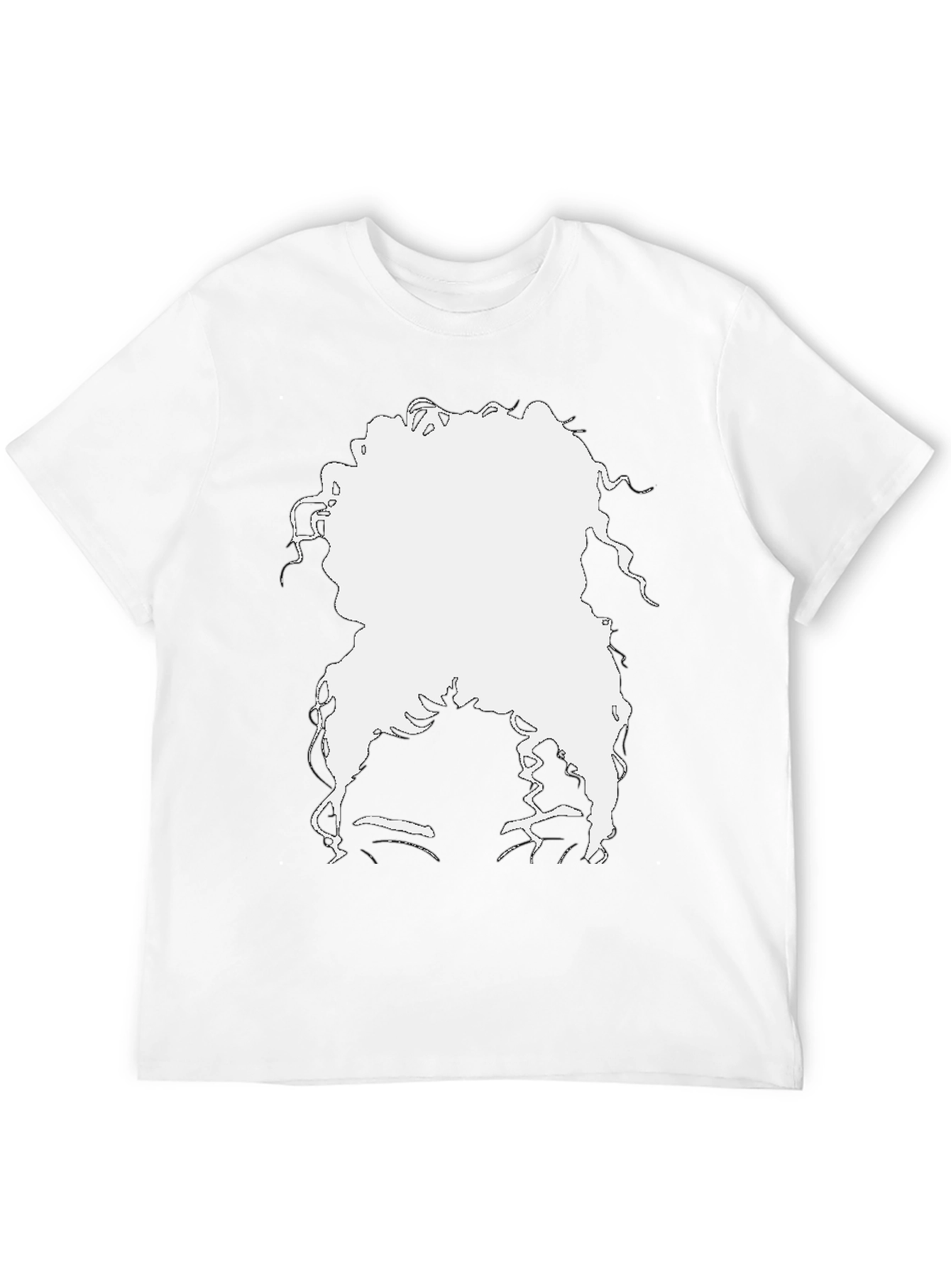 Black Silhouette Afro T-Shirt - Black Casual Tee view 12