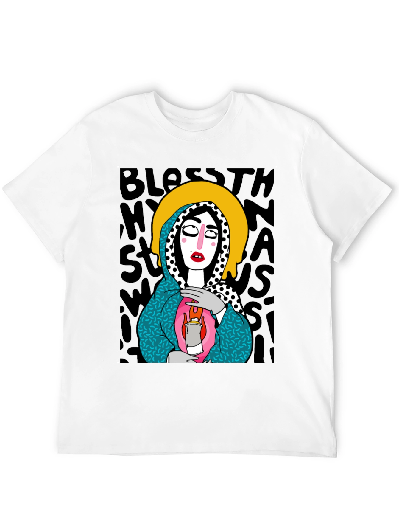 Black Unique Graphic Print Black T-Shirt view 12