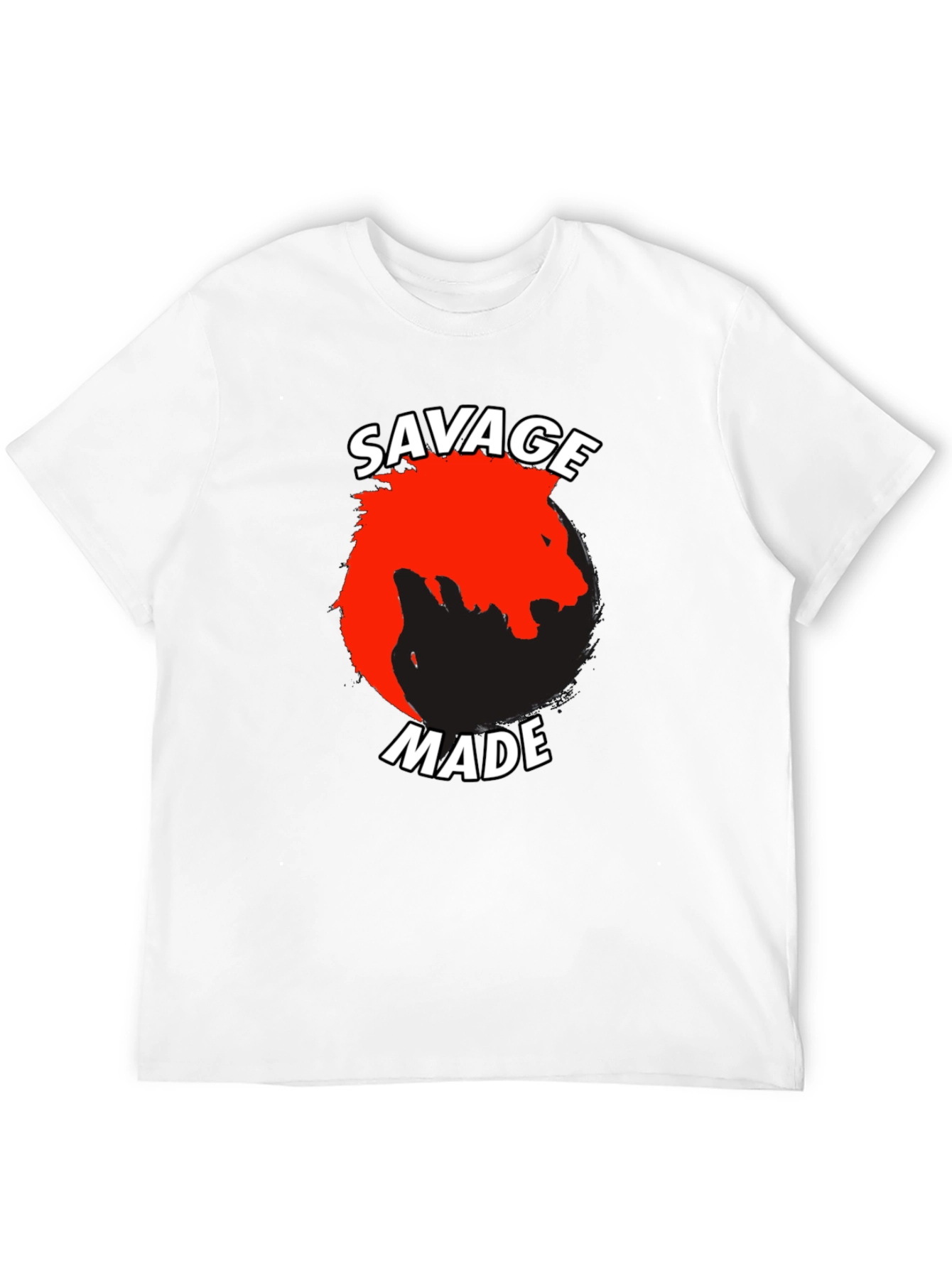 Black Savage Made Graphic Tee - Bold Lion Design view 12