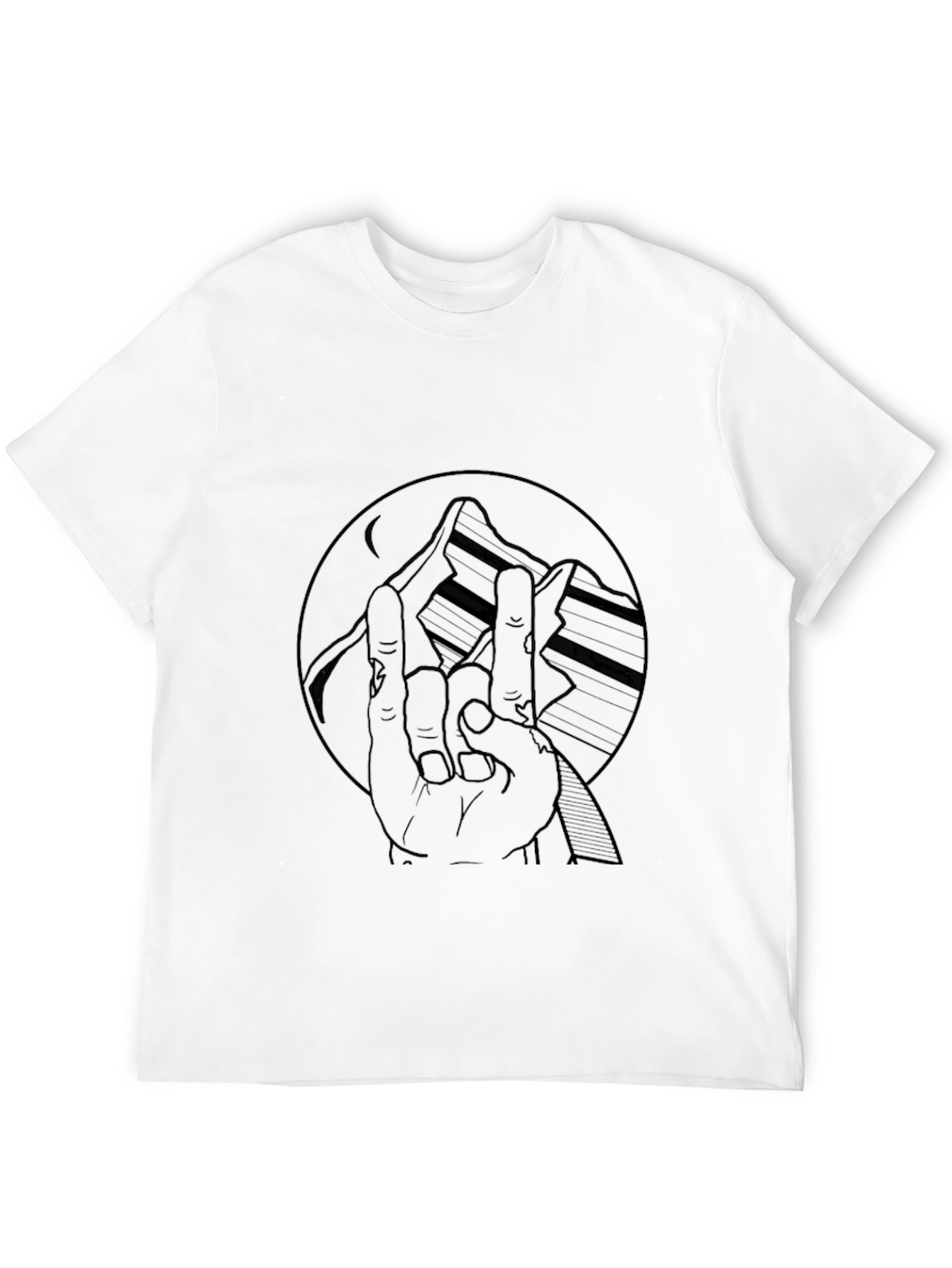 Black Mountain Hand Graphic Tee - Black view 12