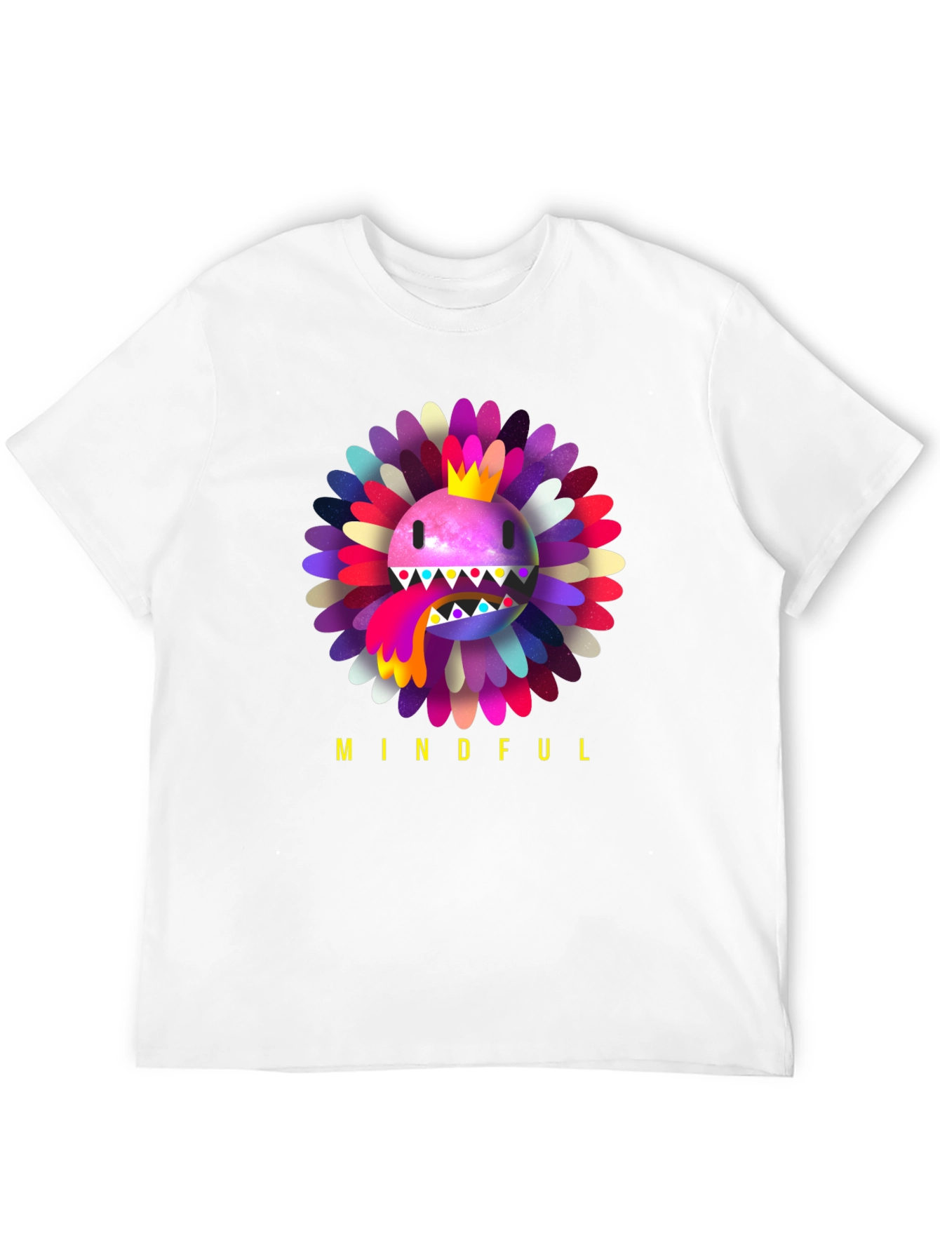 Black Mindful Flower Graphic Tee - Trendy Casual Wear view 12