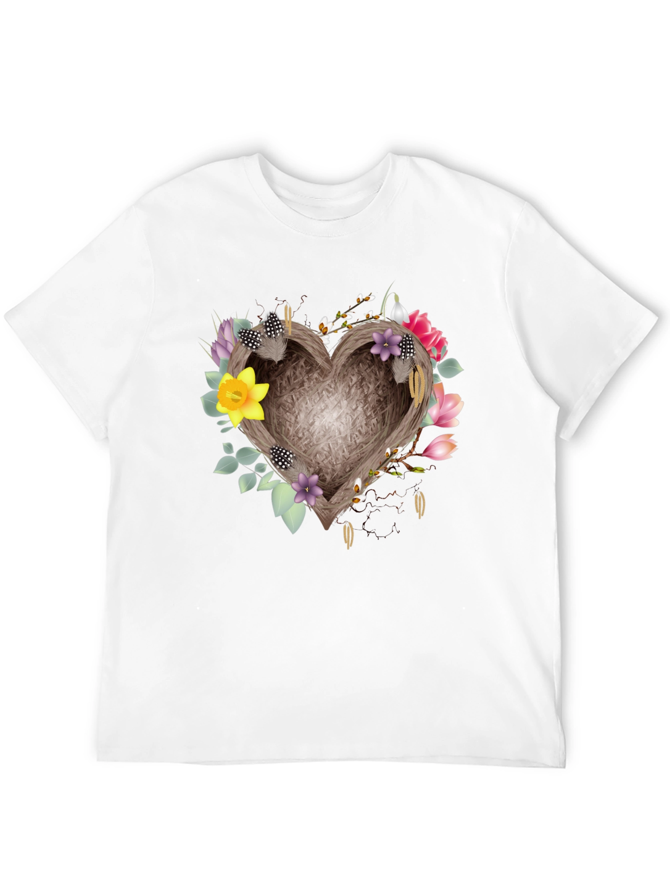 Black Floral Heart Nest Tee - Stylish Comfort view 12