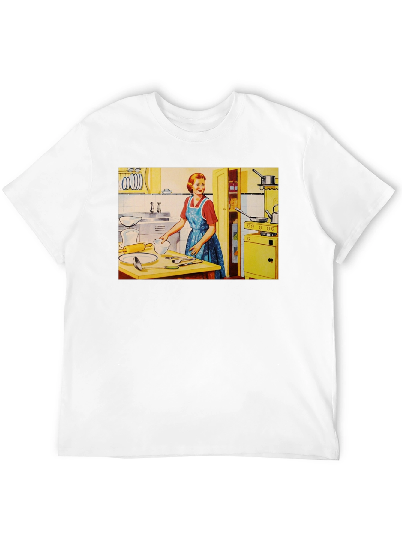 Black Retro Kitchen T-Shirt - Vintage Housewife Tee view 12