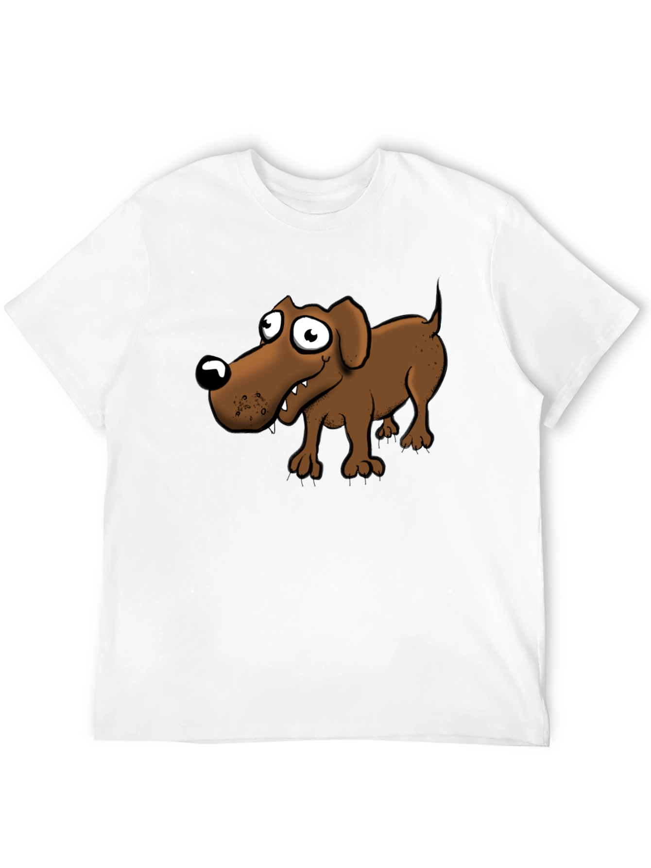 Black Cartoon Dog Graphic T-Shirt - Black view 12