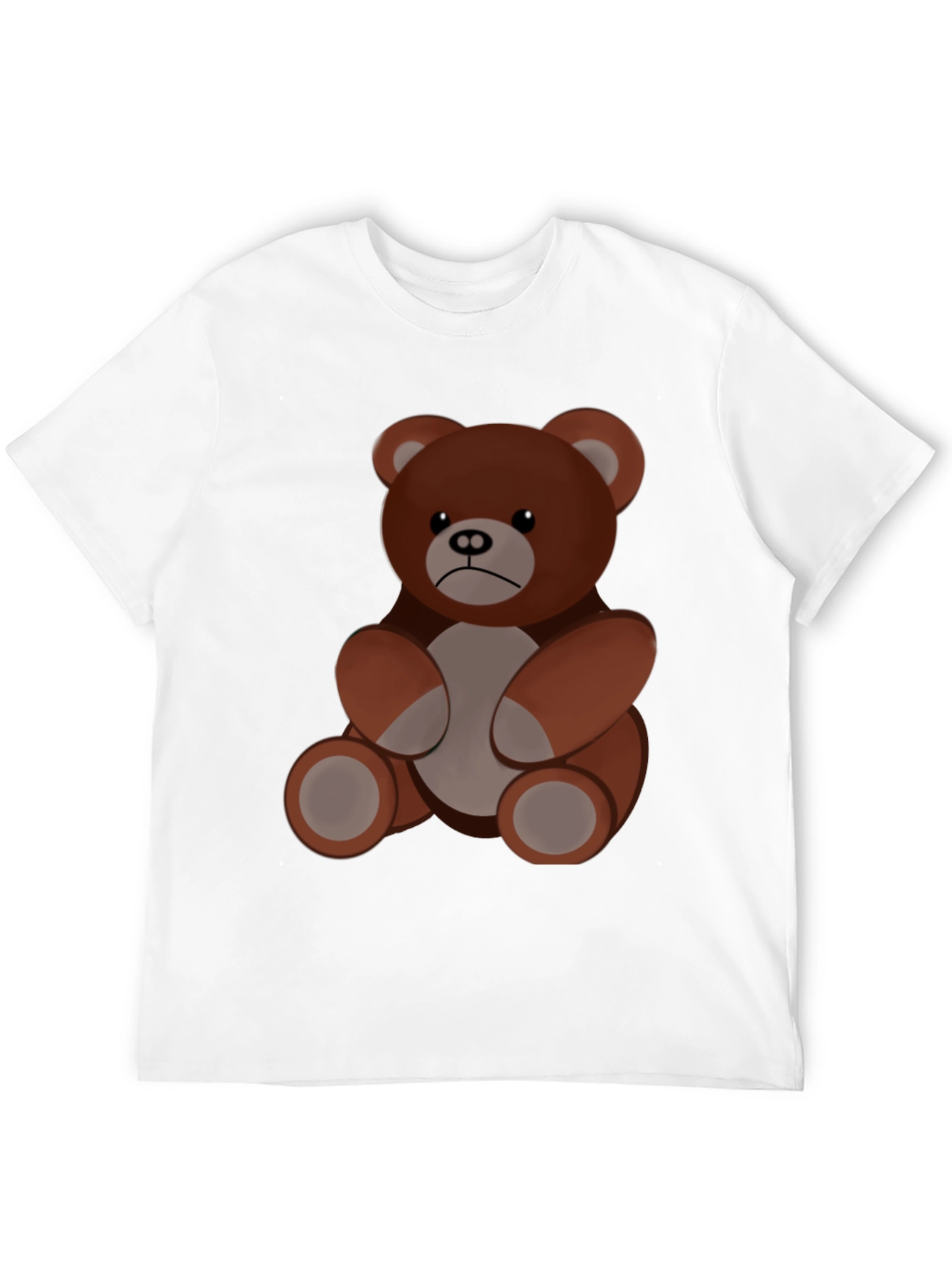 Black Men's Black T-Shirt with Cartoon Bear view 12