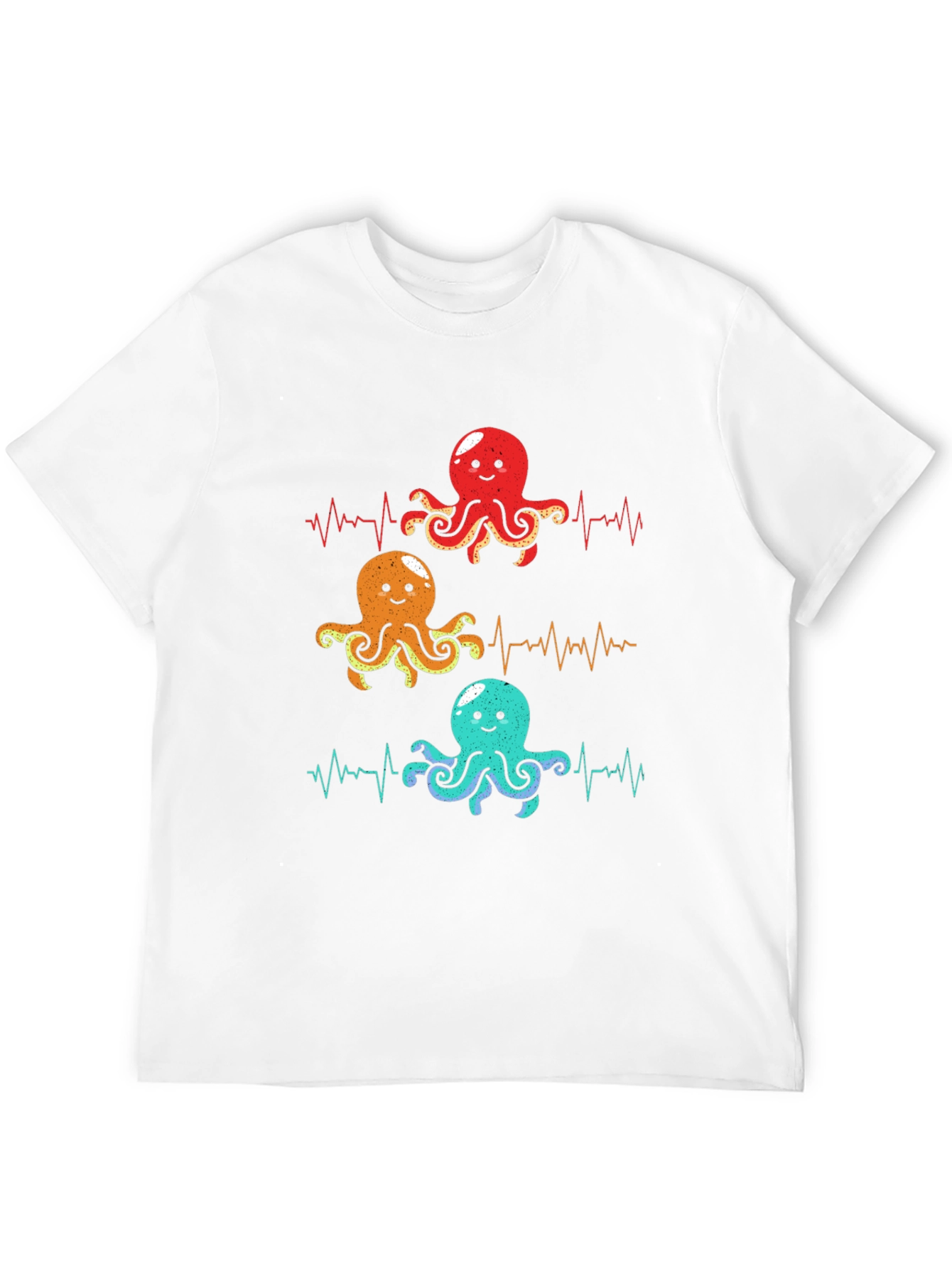 Black Octopus Heartbeat Graphic T-Shirt - Sea Life Tee view 12
