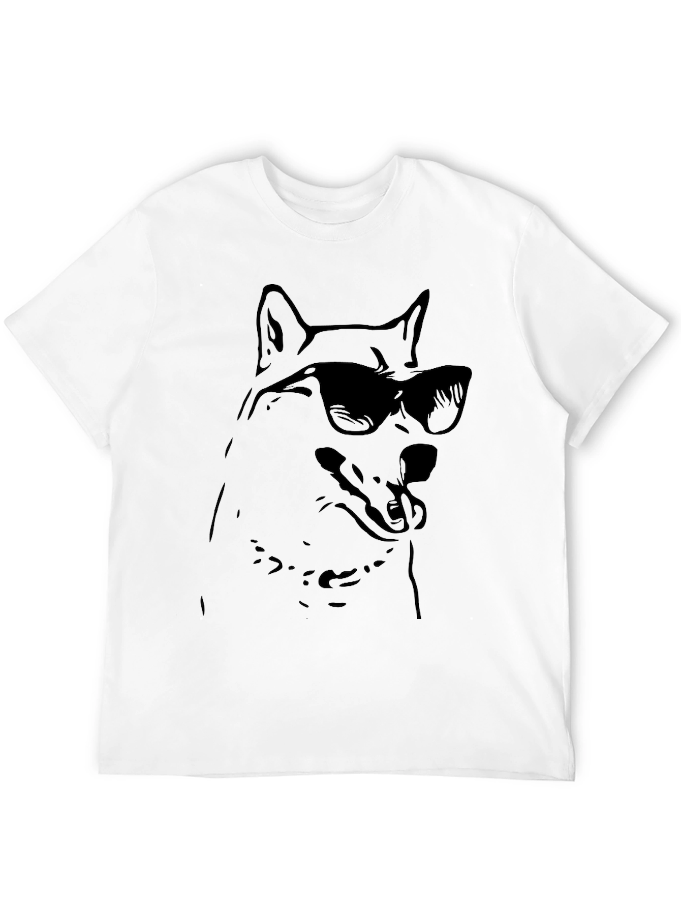 Black Cool Dog Graphic Tee - Black Unisex T-Shirt view 12
