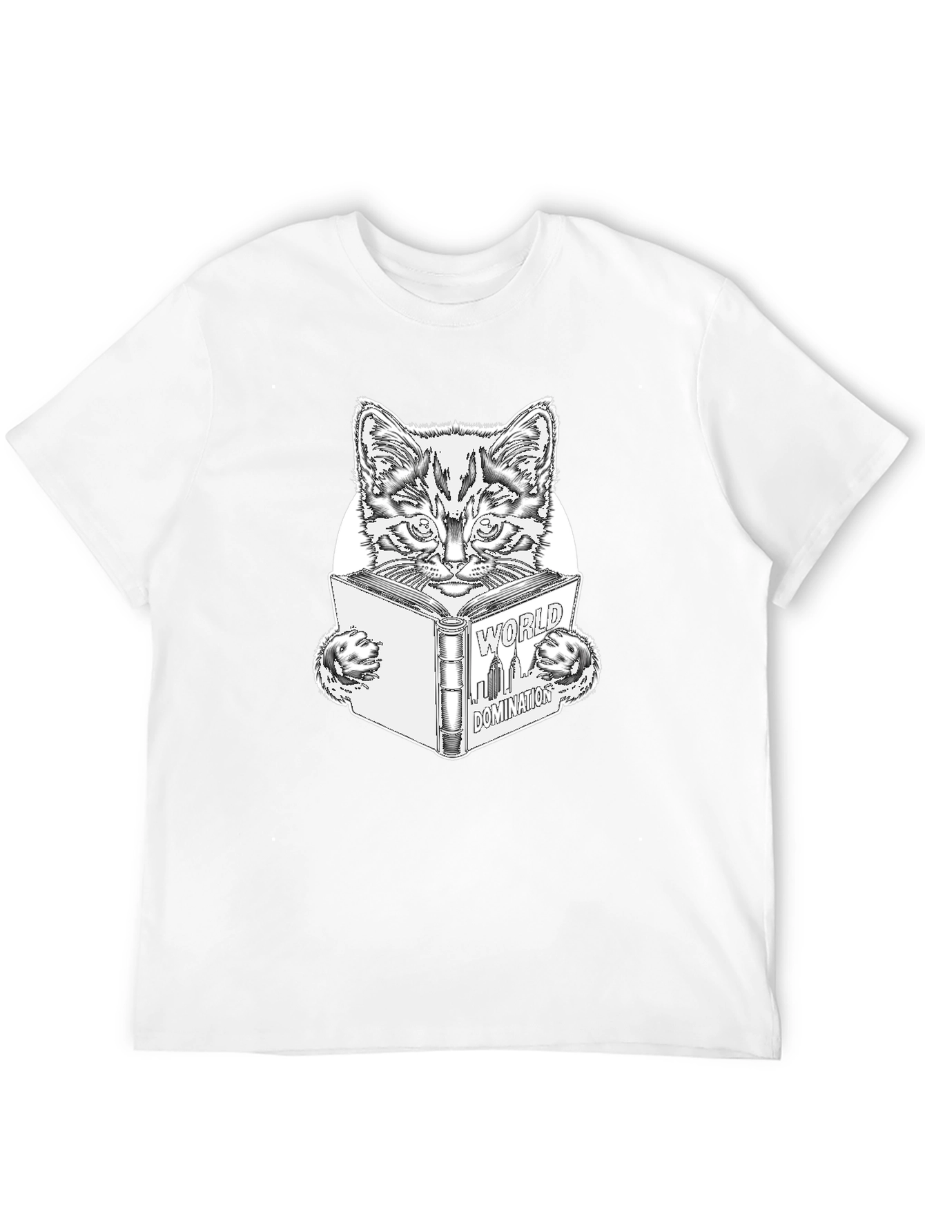 Black World Domination Cat T-Shirt - Black view 12