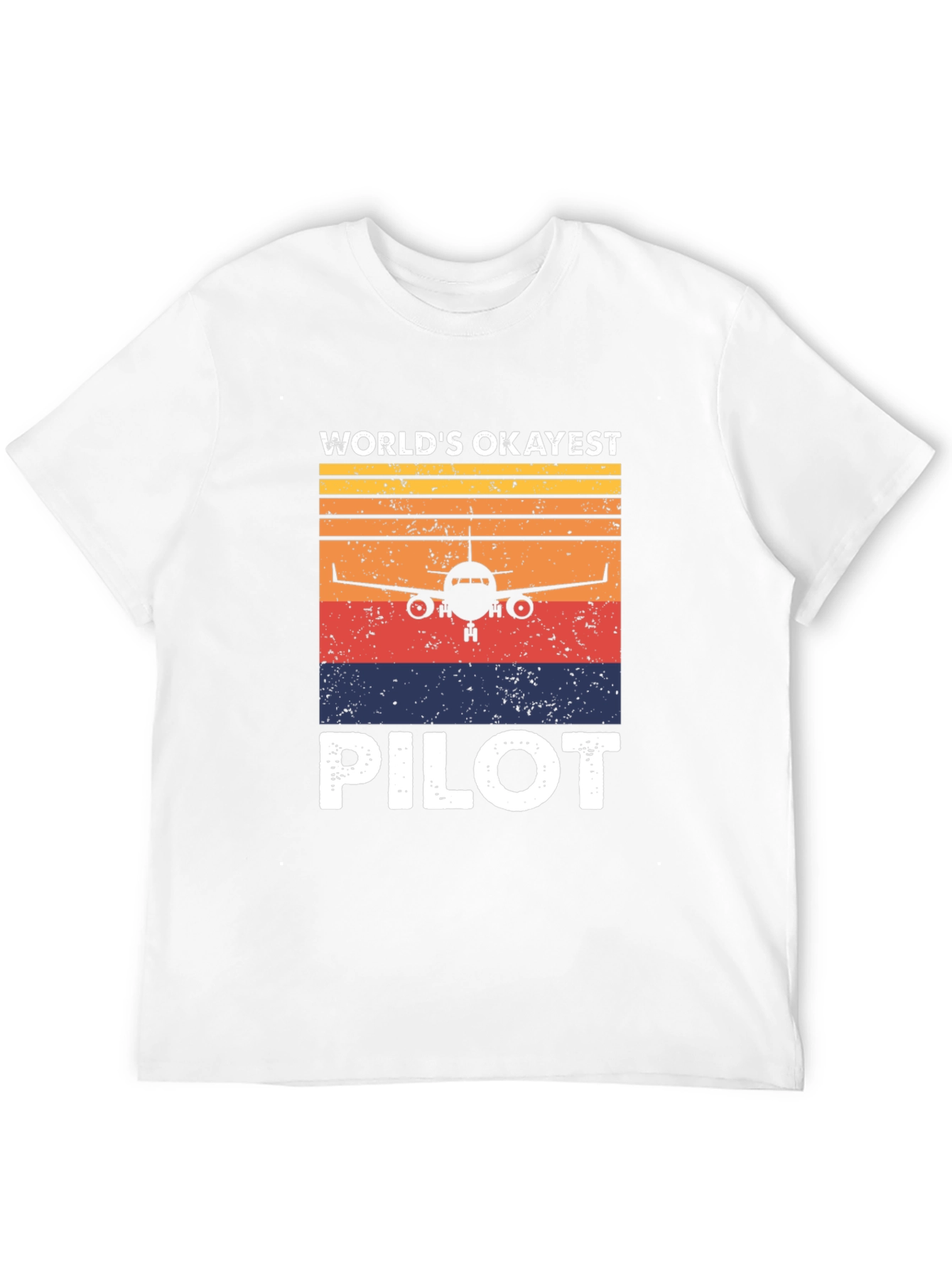 Black World's Okayest Pilot Retro T-Shirt view 12