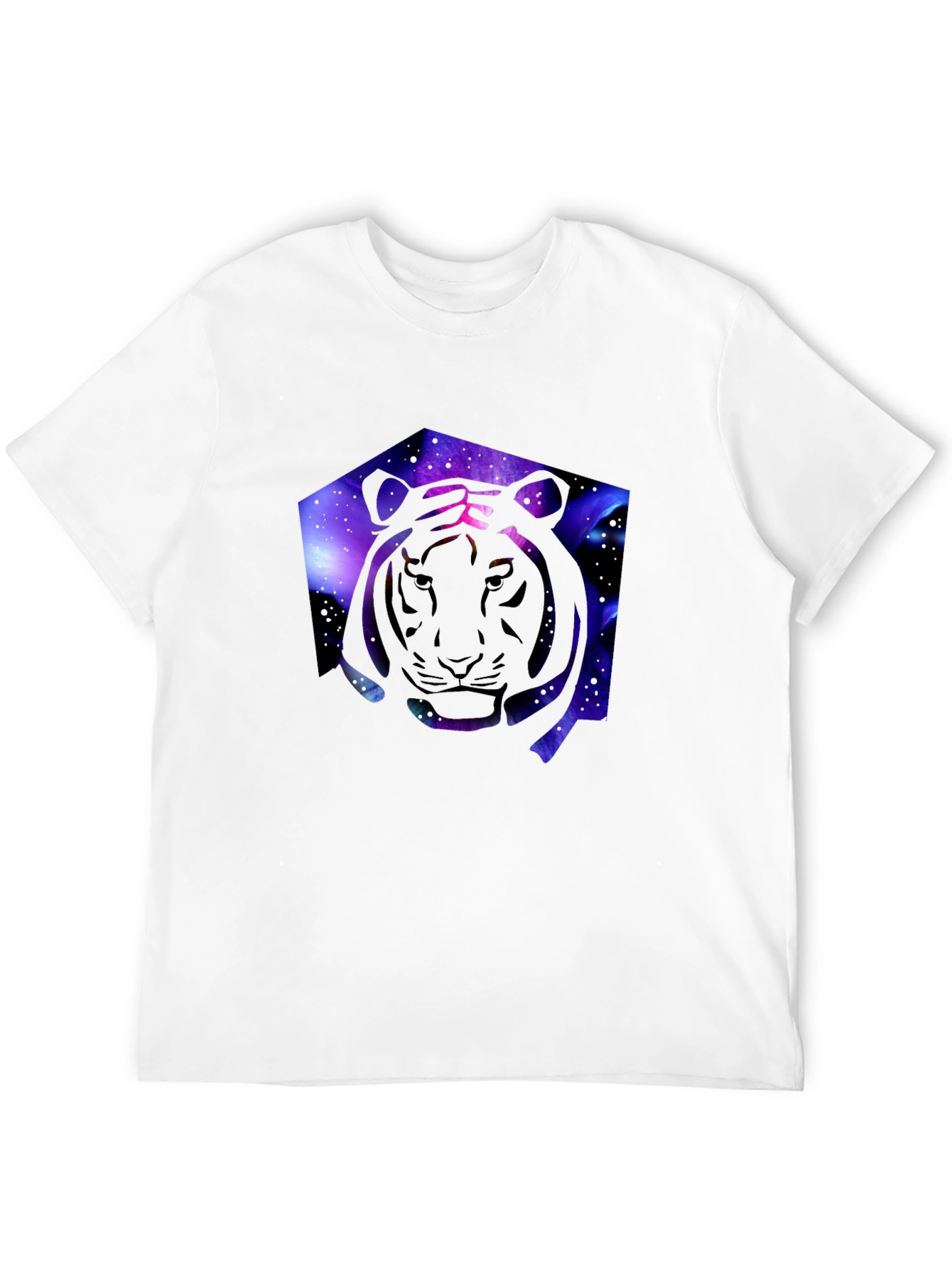 Black Galaxy Tiger Graphic Black T-Shirt view 12