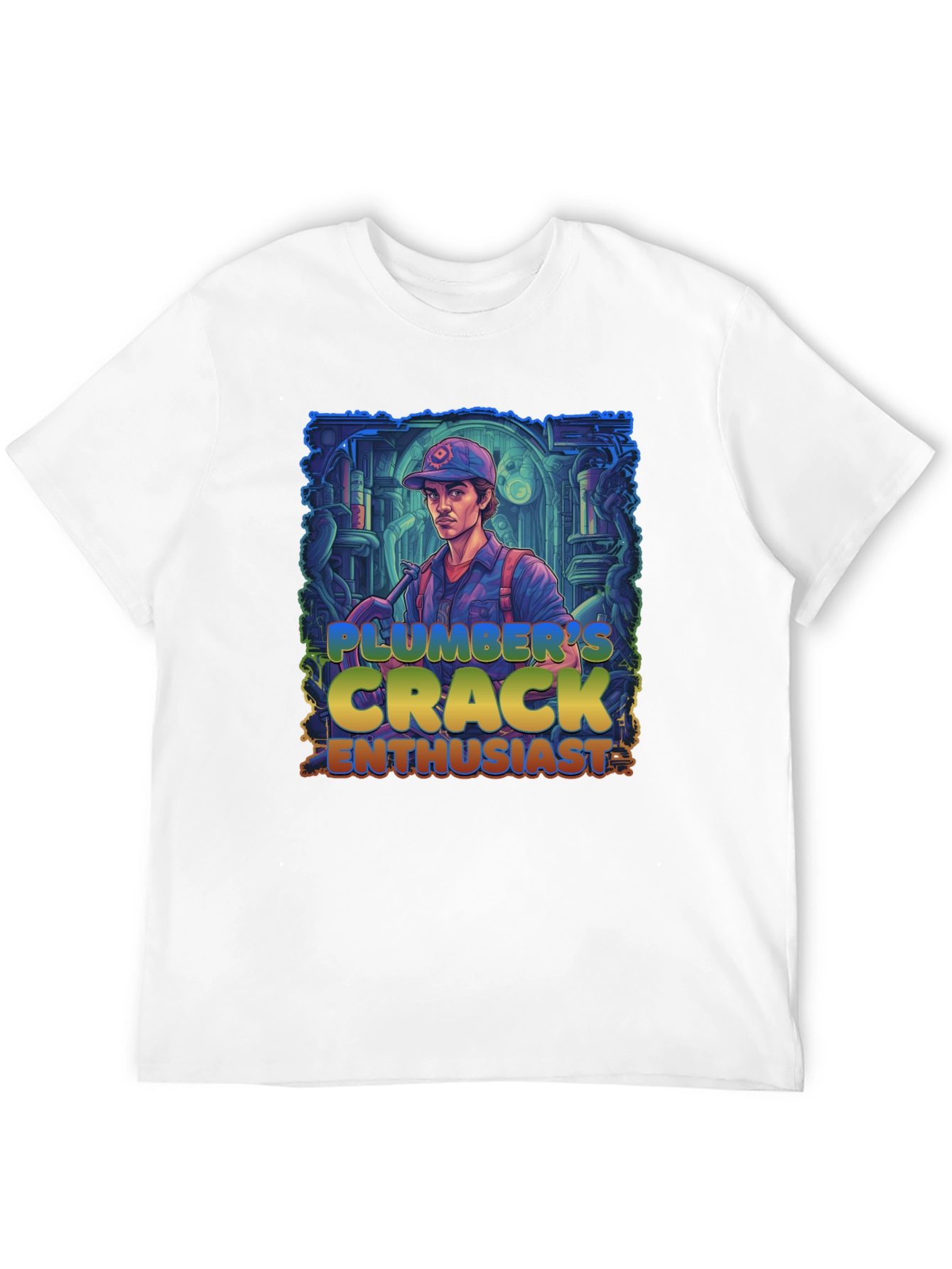 Black Plumber's Crack Enthusiast Graphic Tee view 12