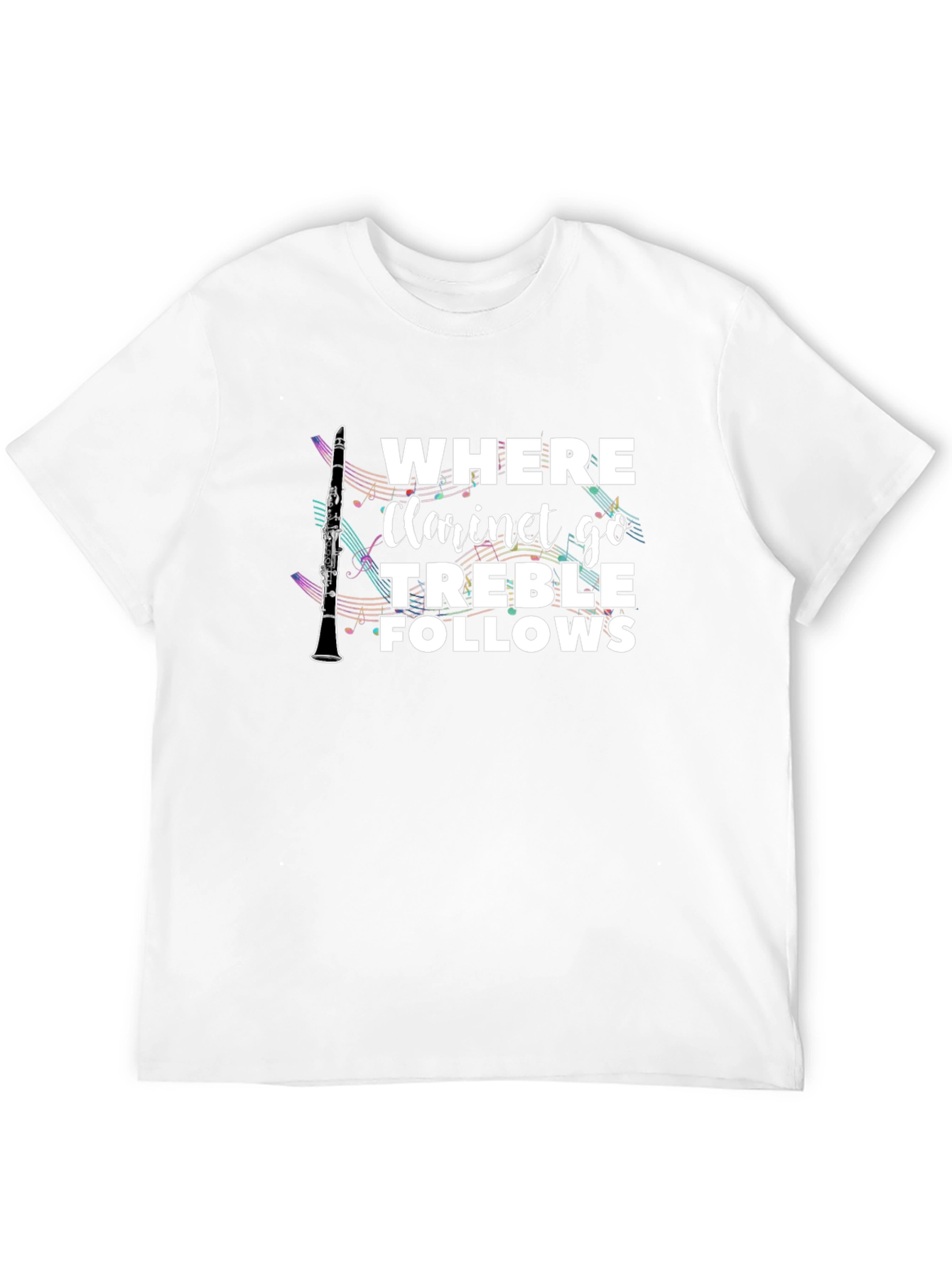 Black Where Clarinet Go Treble Follows Black T-Shirt view 12