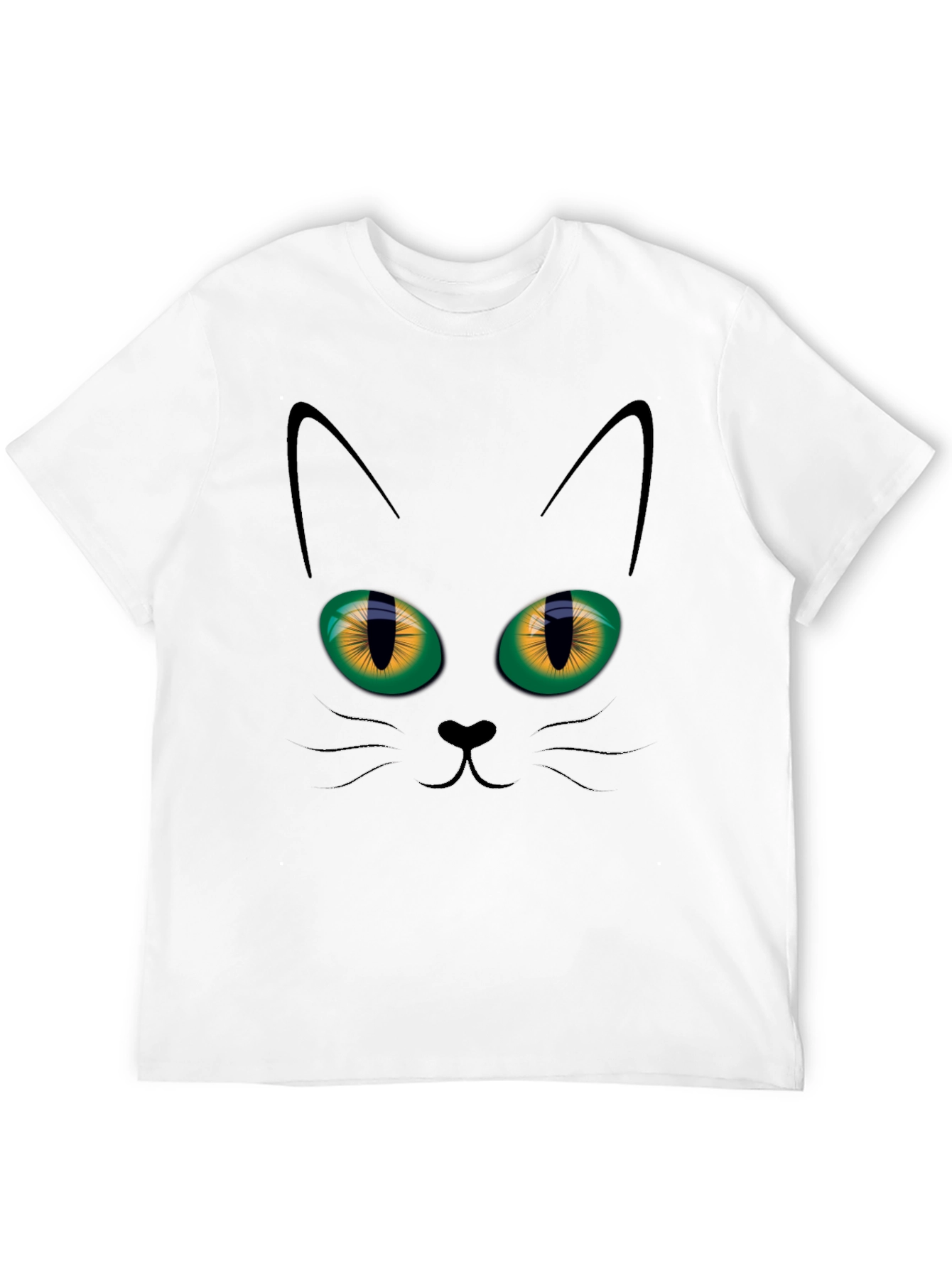 Black Black Cat Face Graphic T-Shirt view 12