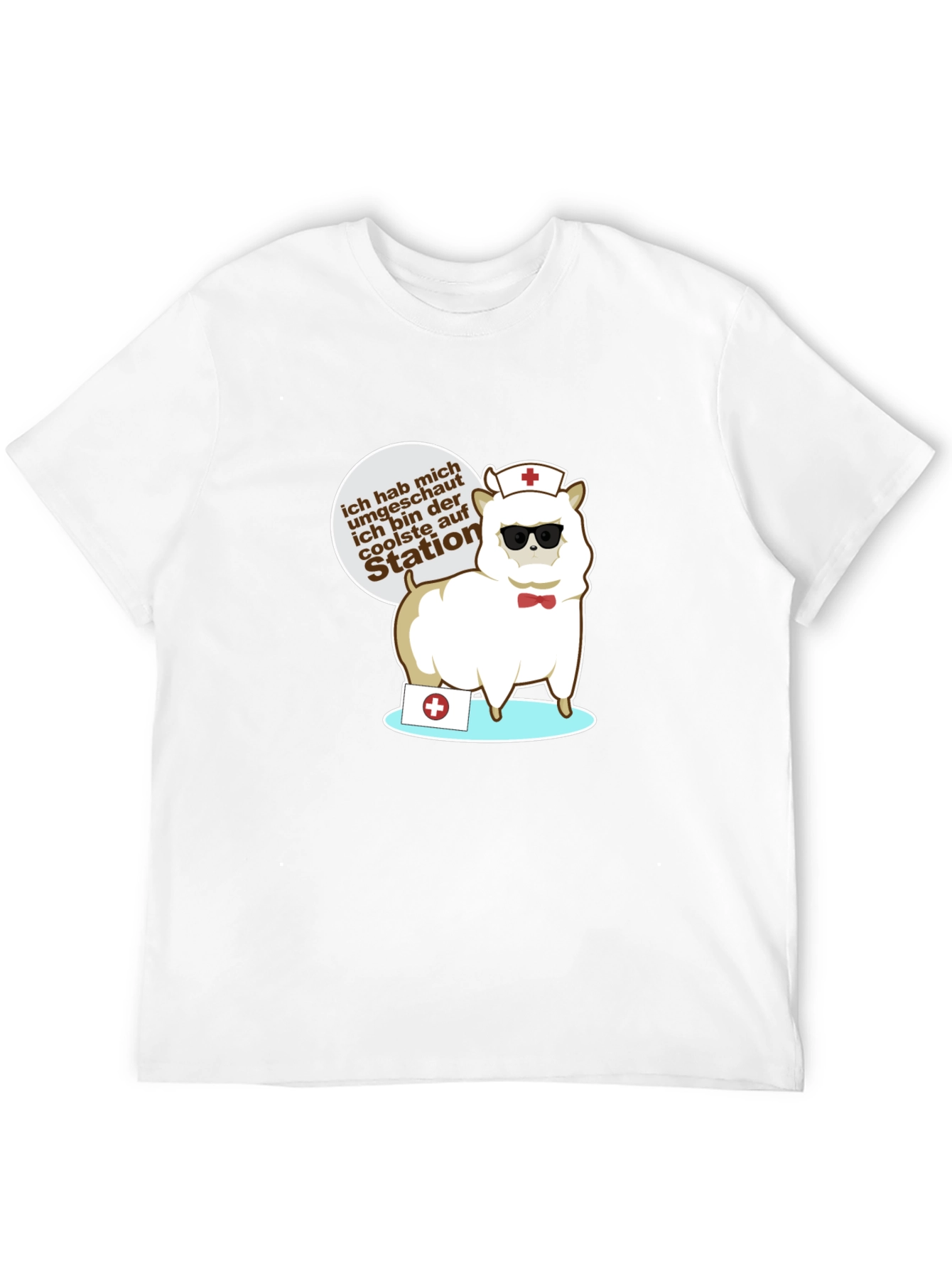 Black Cool Alpaca Nurse Graphic T-Shirt view 12