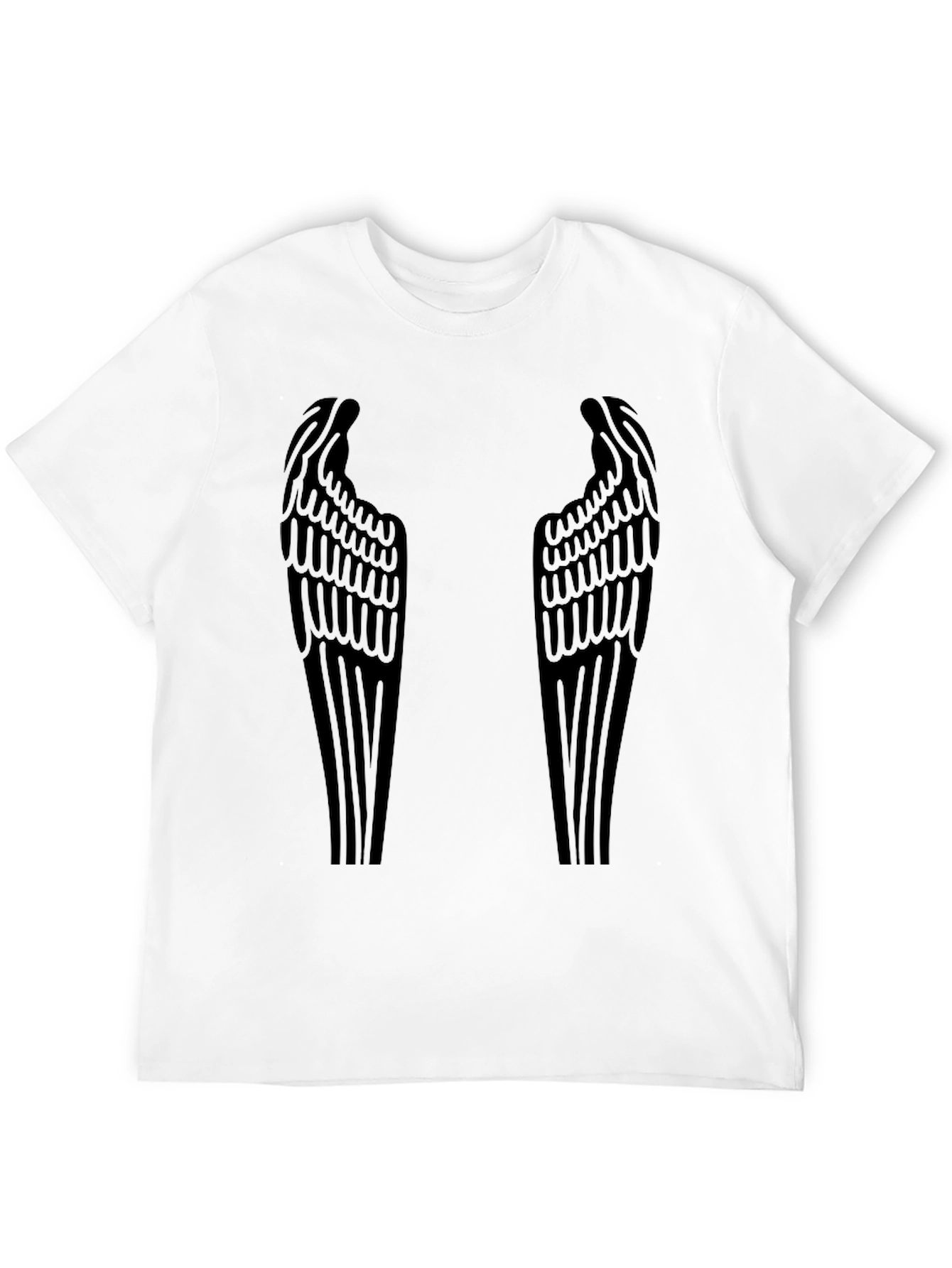 Black Winged Graphic Tee - Black Cotton Blend T-Shirt view 12