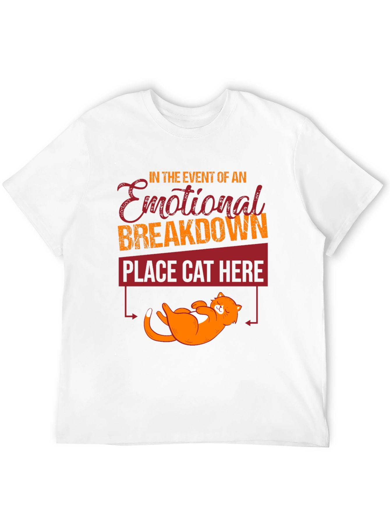 Black Emotional Breakdown Cat T-Shirt Funny view 12