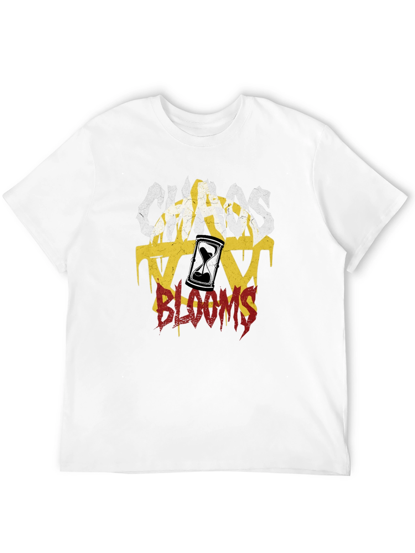 Chaos Blooms Graphic Print Black T-Shirt - 12