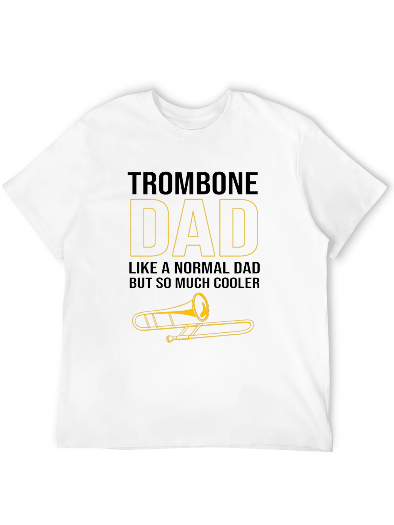 Black Trombone Dad Graphic T-Shirt - Musician Father Tee view 12