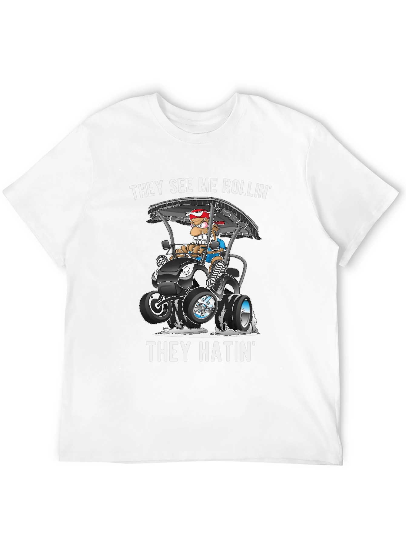 Black They See Me Rollin' T-Shirt view 12