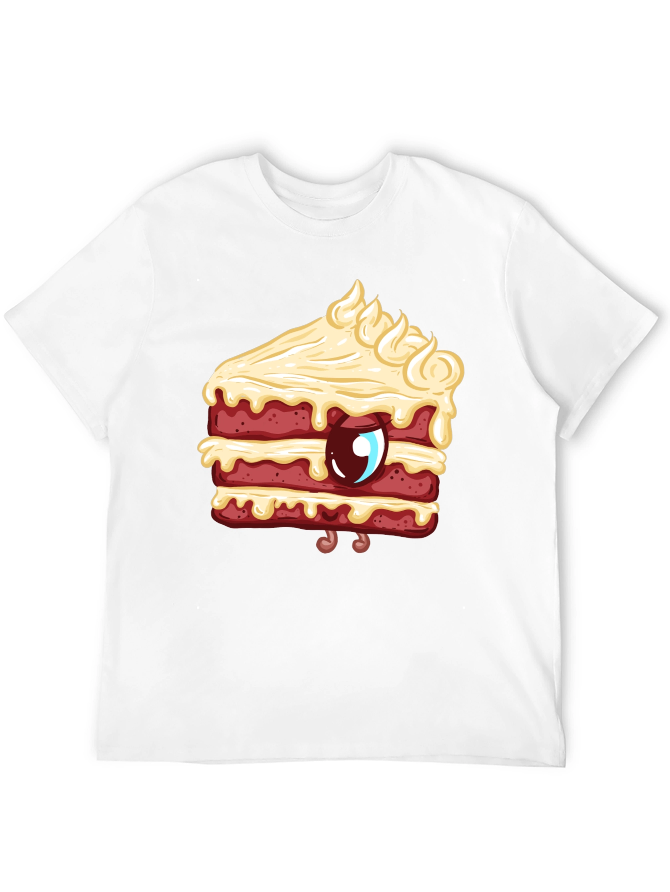 Black Cartoon Cake Slice Graphic Tee - Sweet Style! view 12