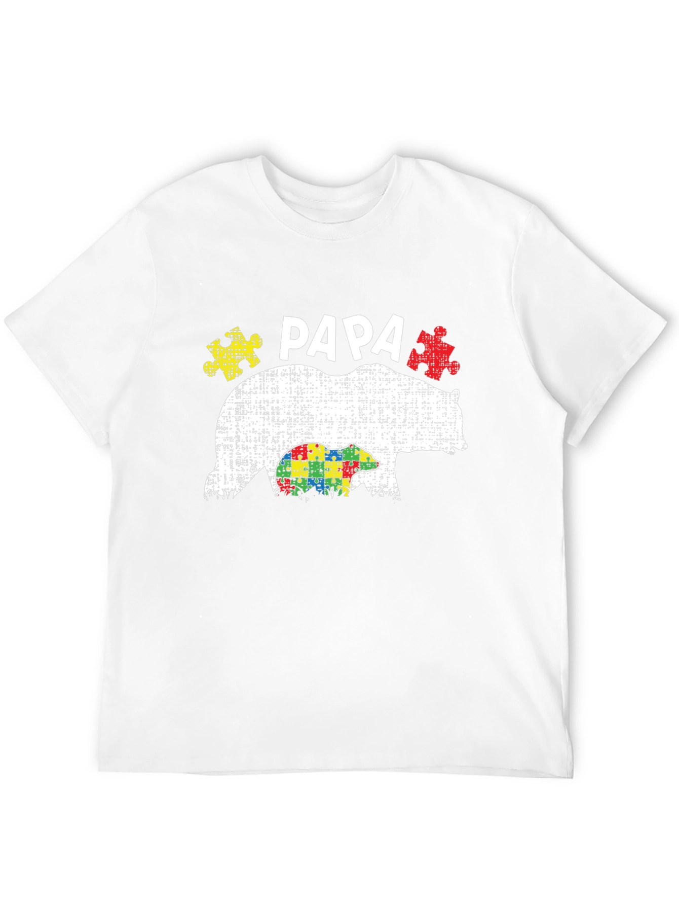 Black Papa Bear Autism Awareness T-Shirt view 12