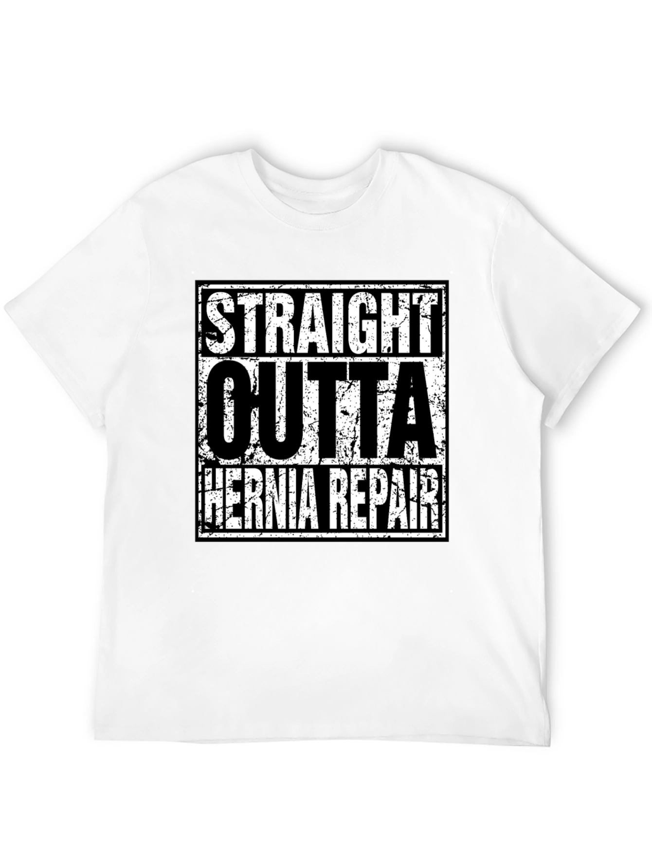 Black Straight Outta Hernia Repair T-Shirt view 12