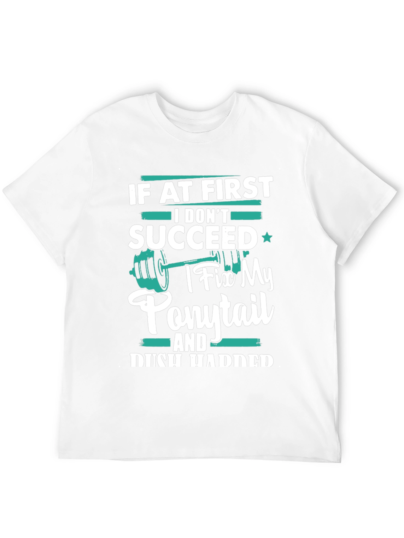 Black Funny Workout T-Shirt for Women - Ponytail Fix Design view 12