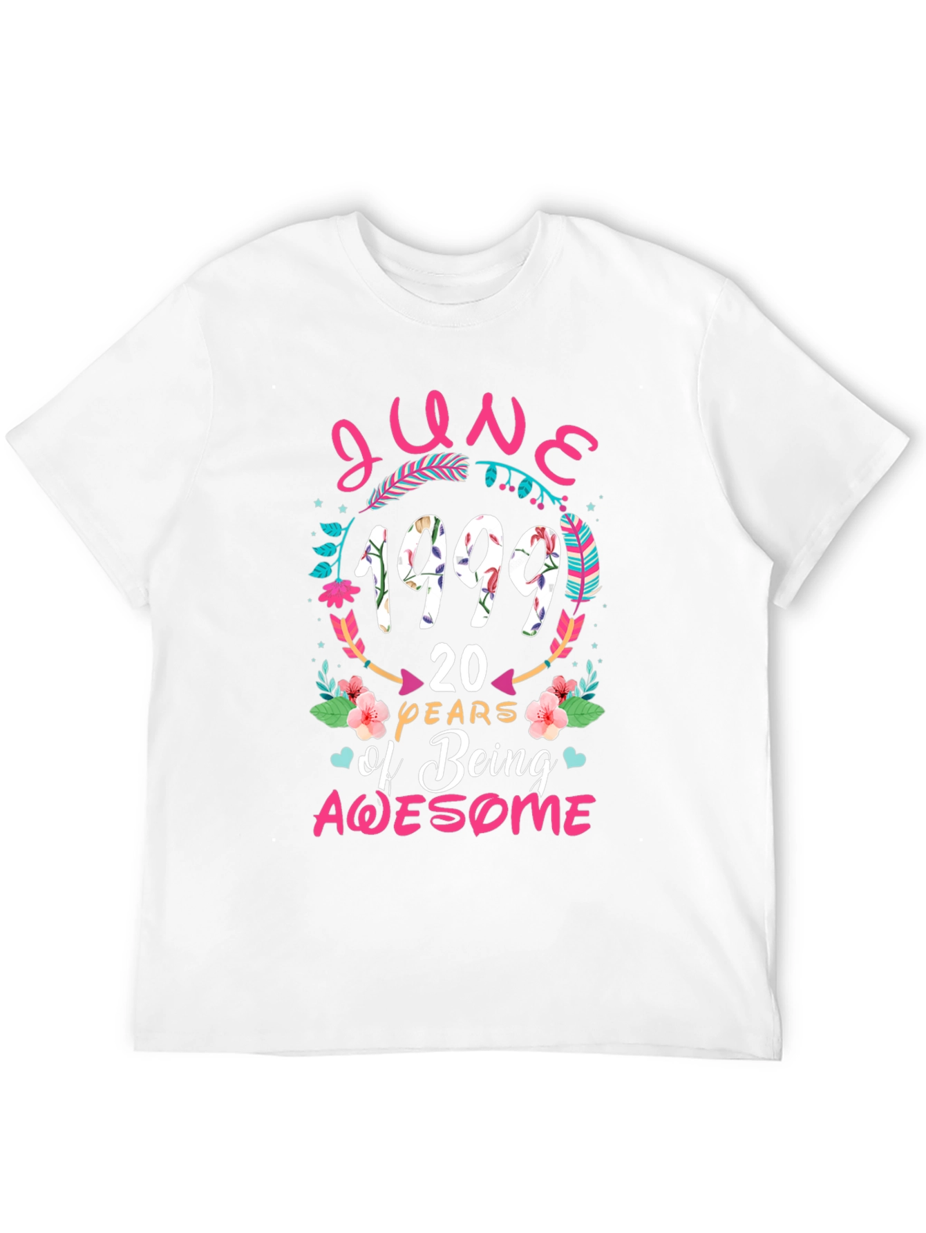 Black June 1999 Birthday T-Shirt - Awesome Since 1999 view 12