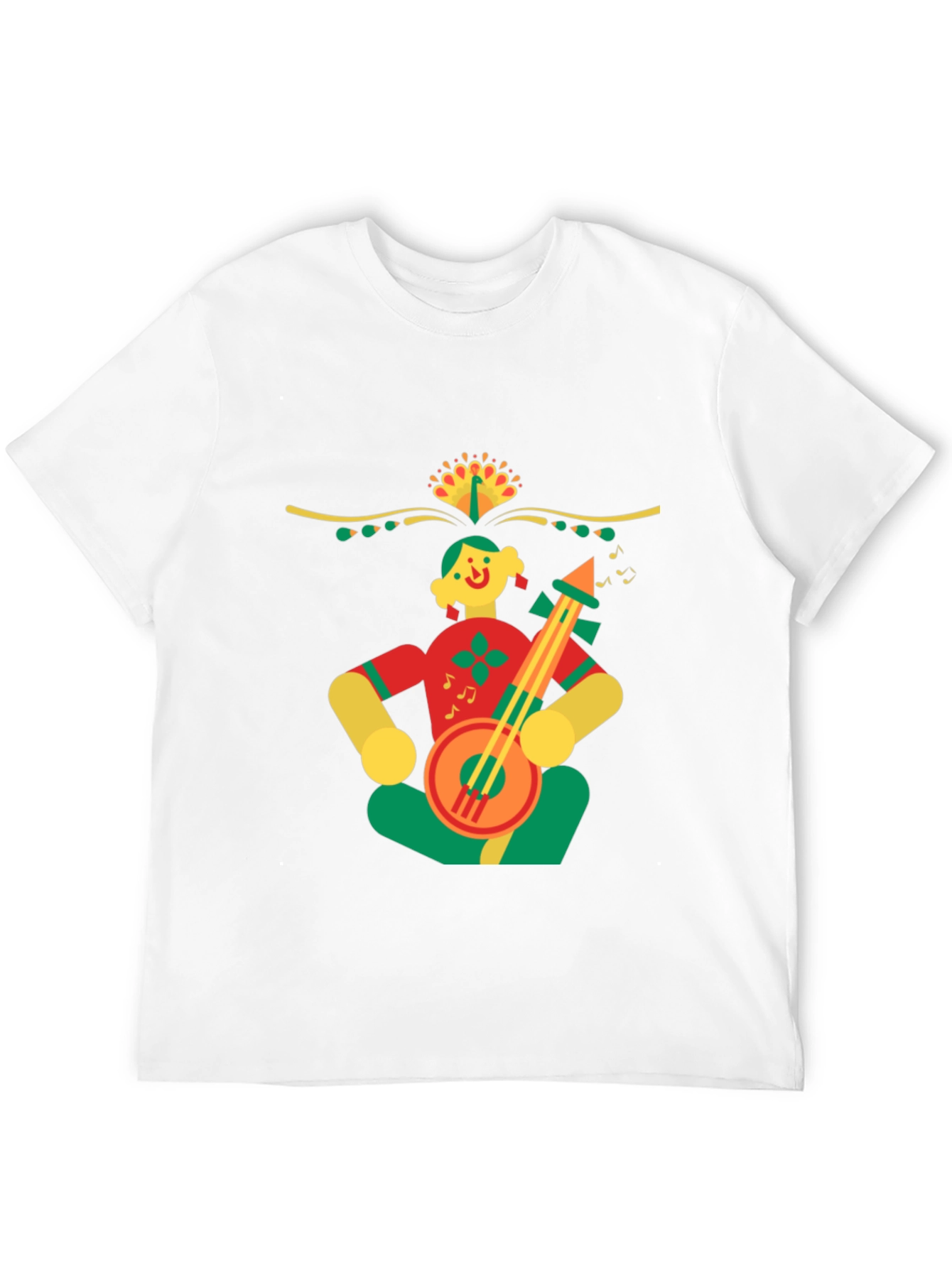 Black Musical Motif Black Cotton T-Shirt view 12