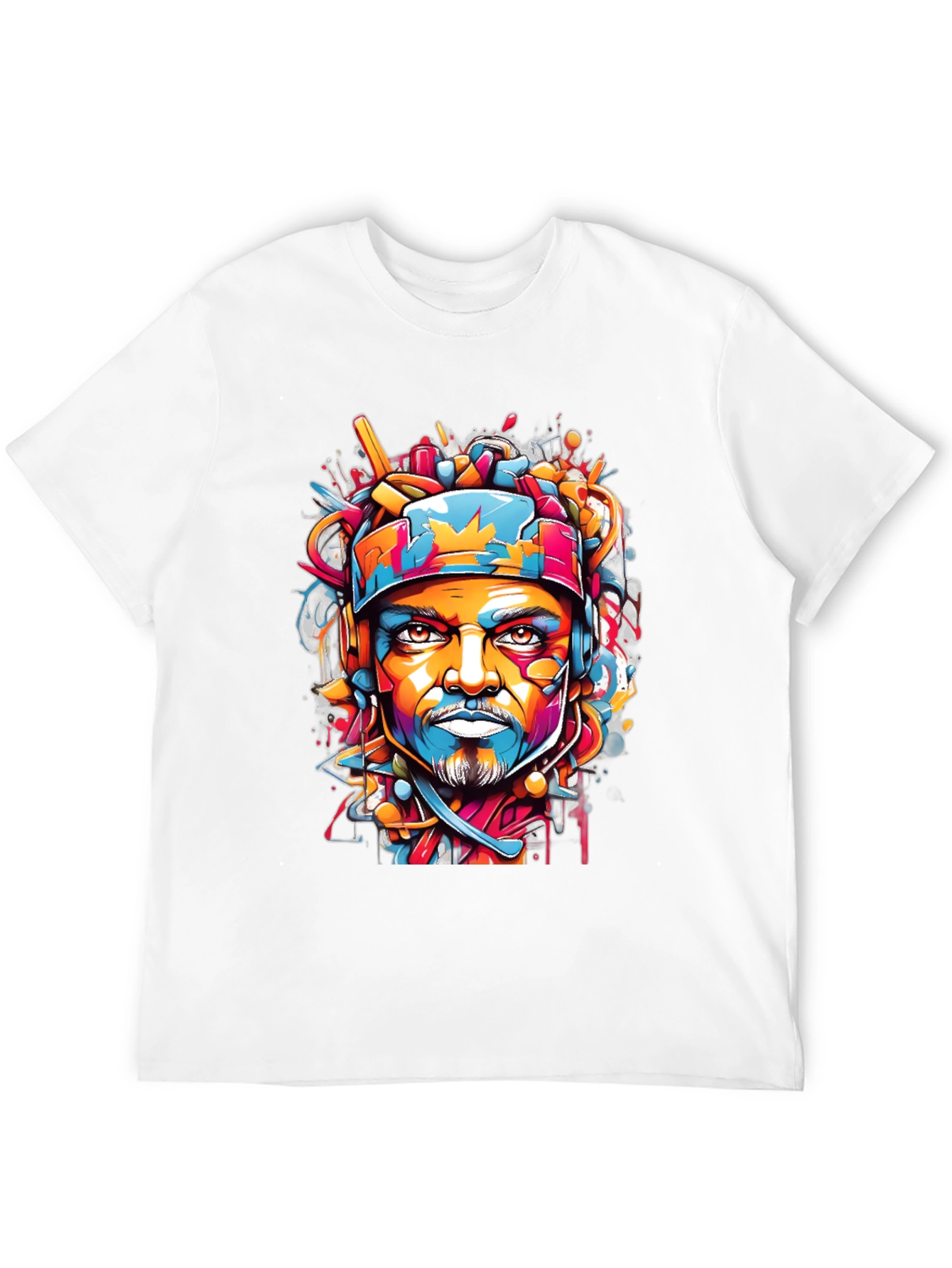 Black Colorful Graphic Tee: Hockey Player Art view 12