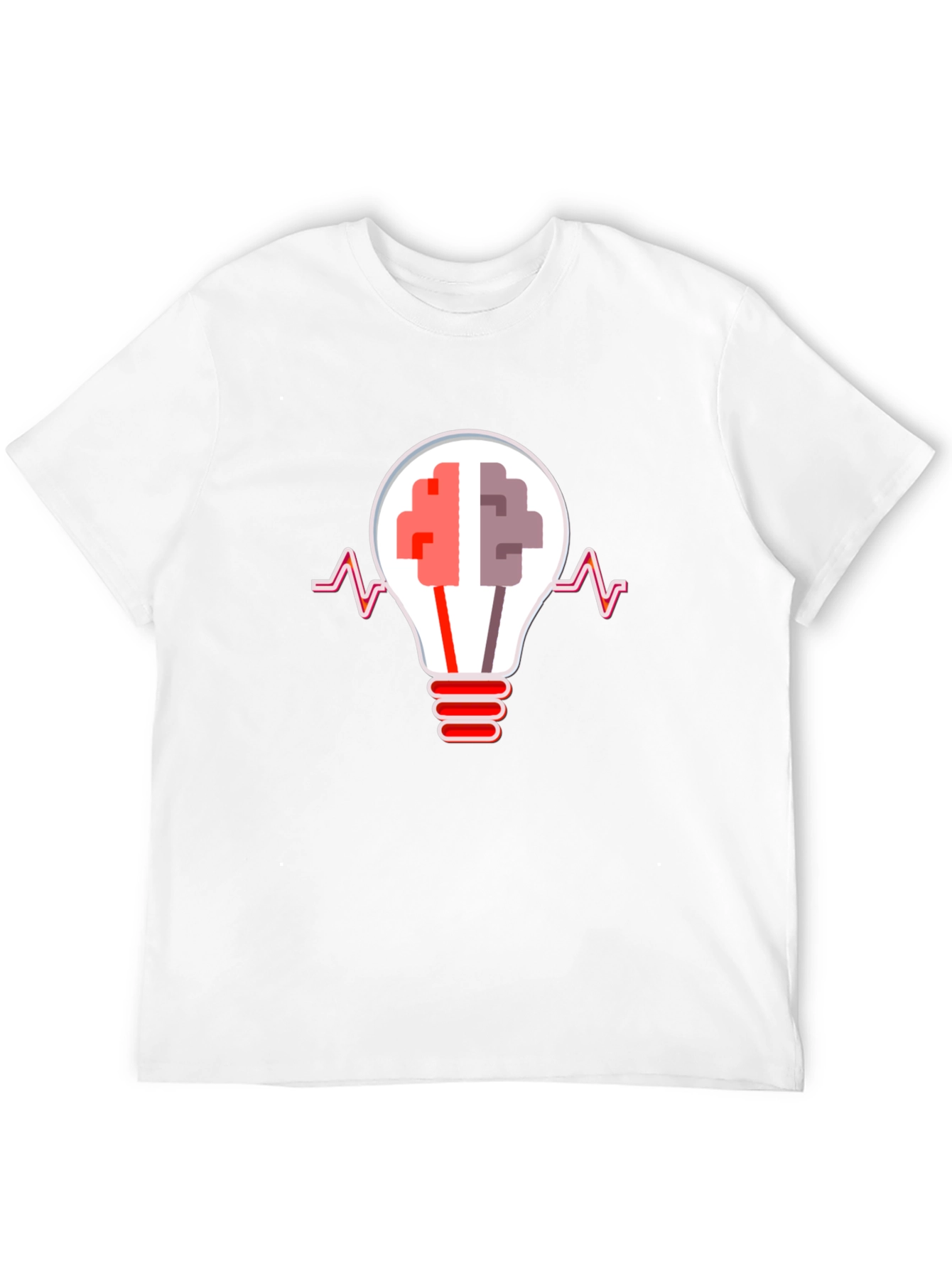 Black Brainstorm Tee: Lightbulb Brain Graphic T-Shirt view 12
