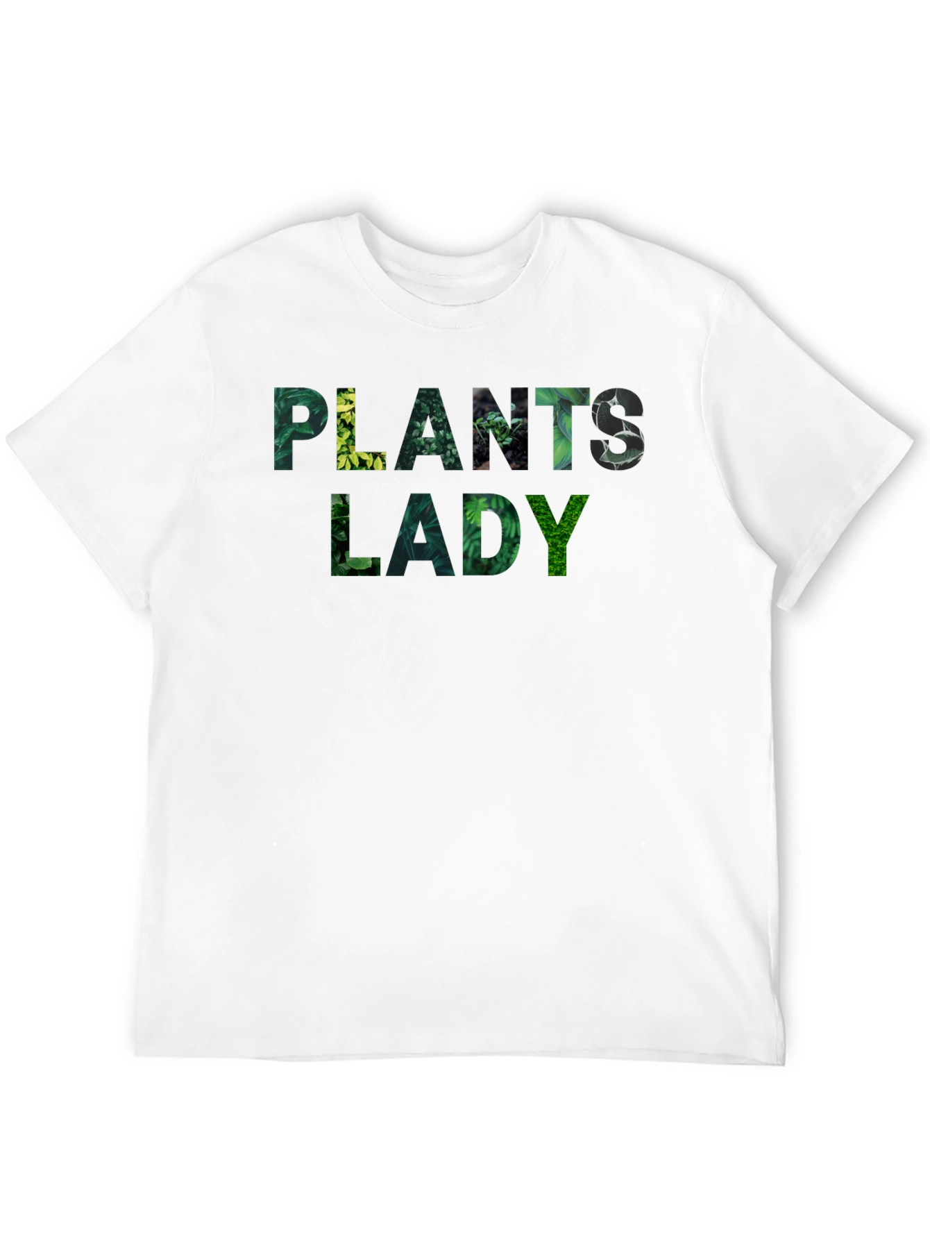 Black Plants Lady T-Shirt - Botanical Green Text view 12
