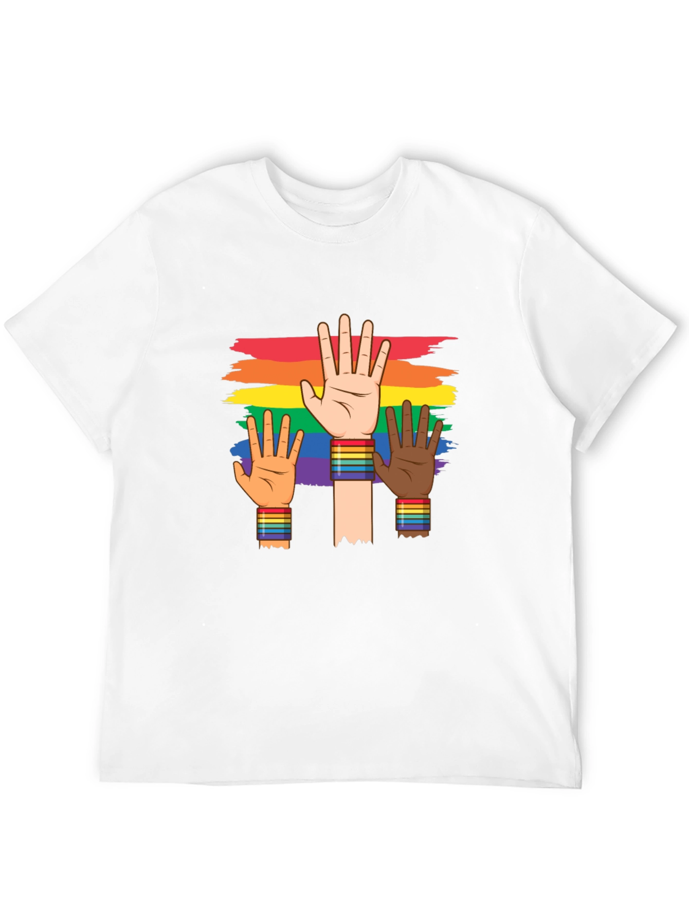 Black Pride Diversity T-Shirt: Rainbow Hands view 12