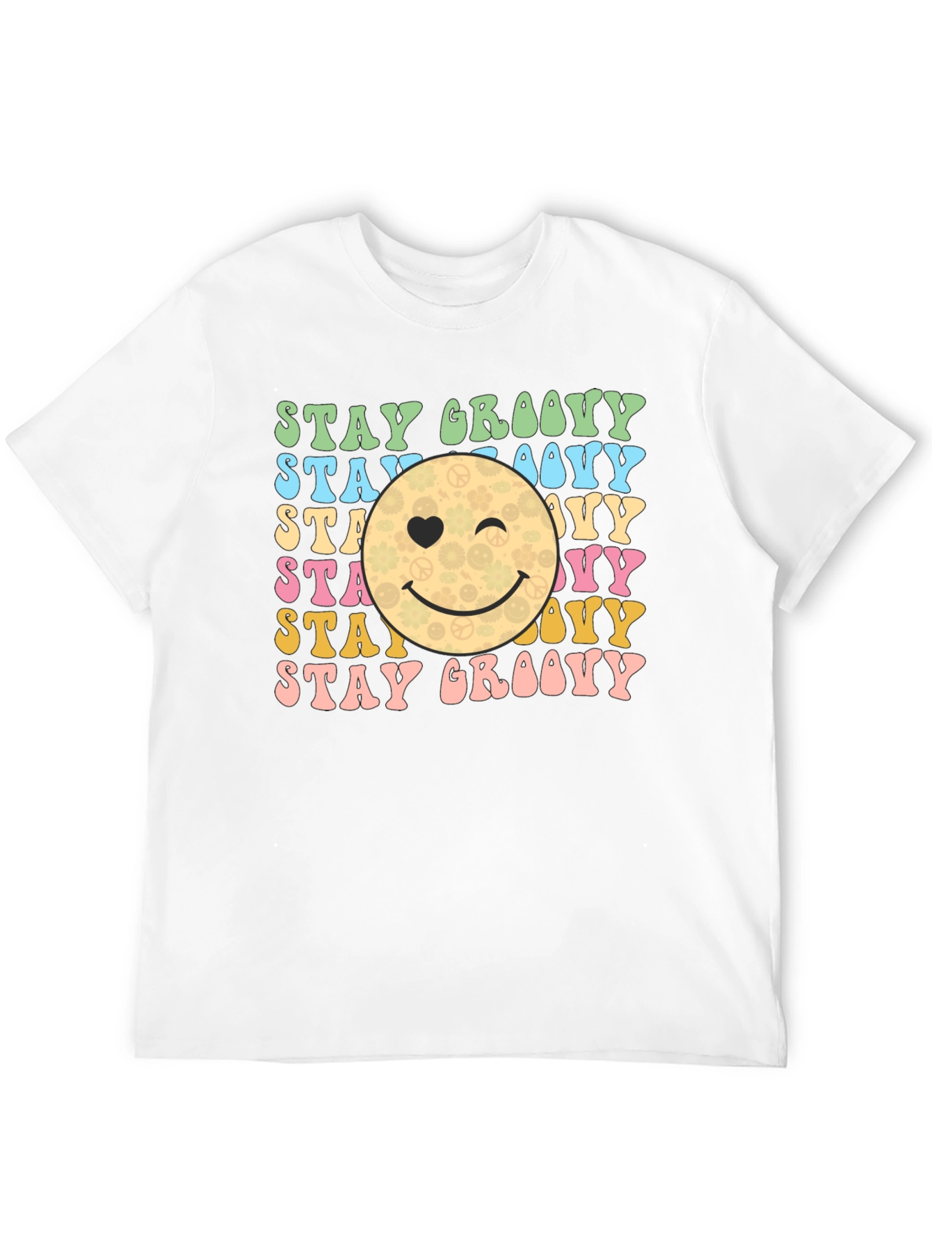 Black Stay Groovy Retro Graphic T-Shirt view 12