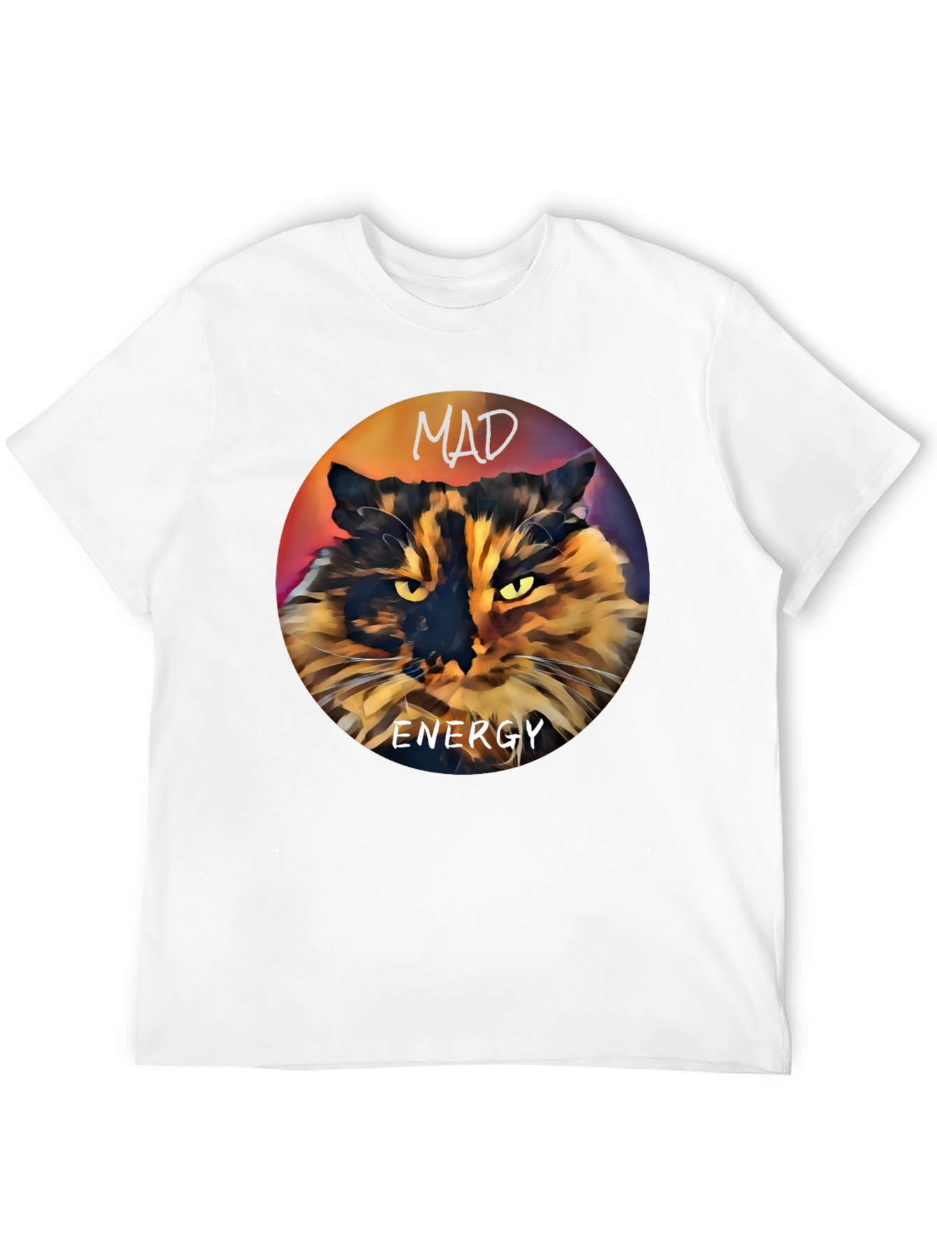 Black Mad Energy Cat Graphic T-Shirt view 12
