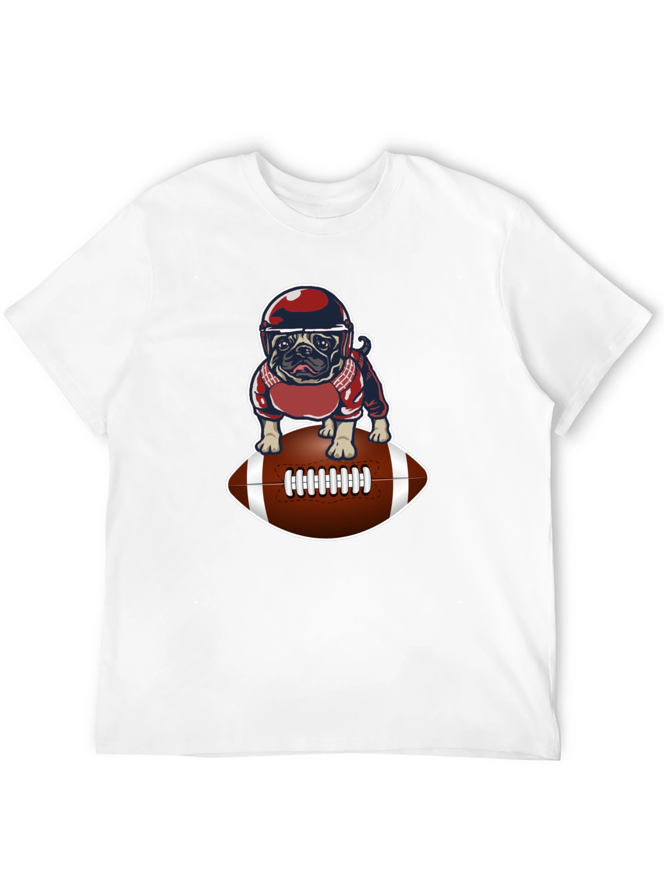 Black Football Pug Graphic T-Shirt view 12