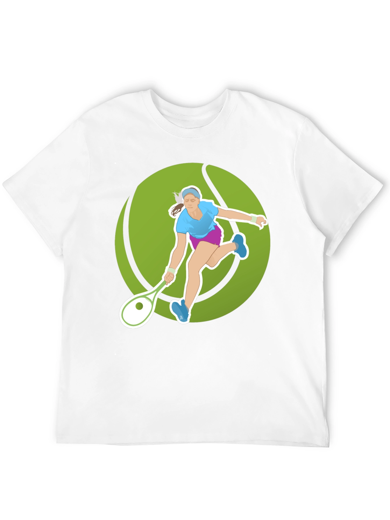 Black Tennis Player Graphic Tee - Black Cotton Blend view 12