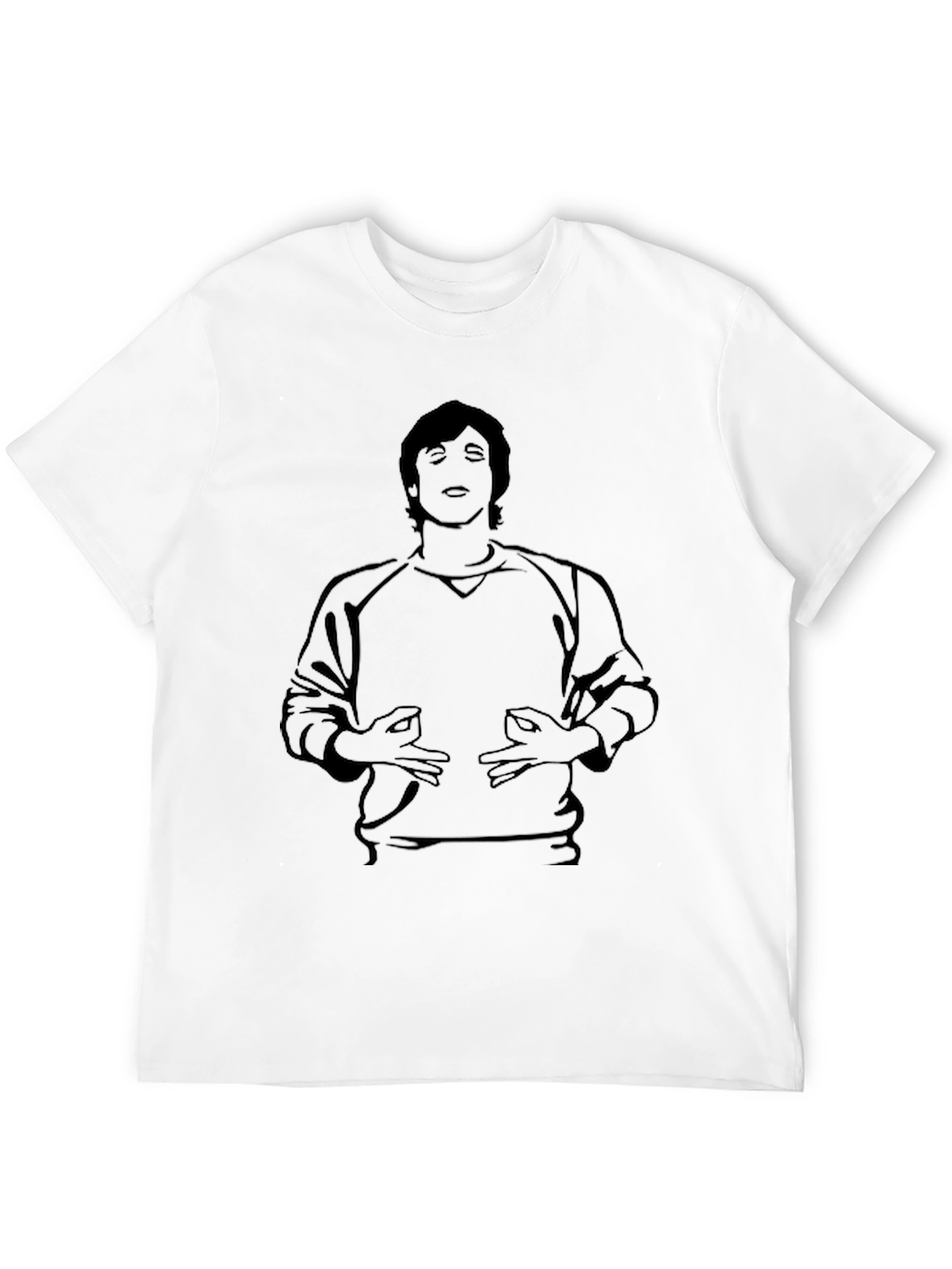Black Black T-Shirt with Meditating Man Graphic Tee view 12