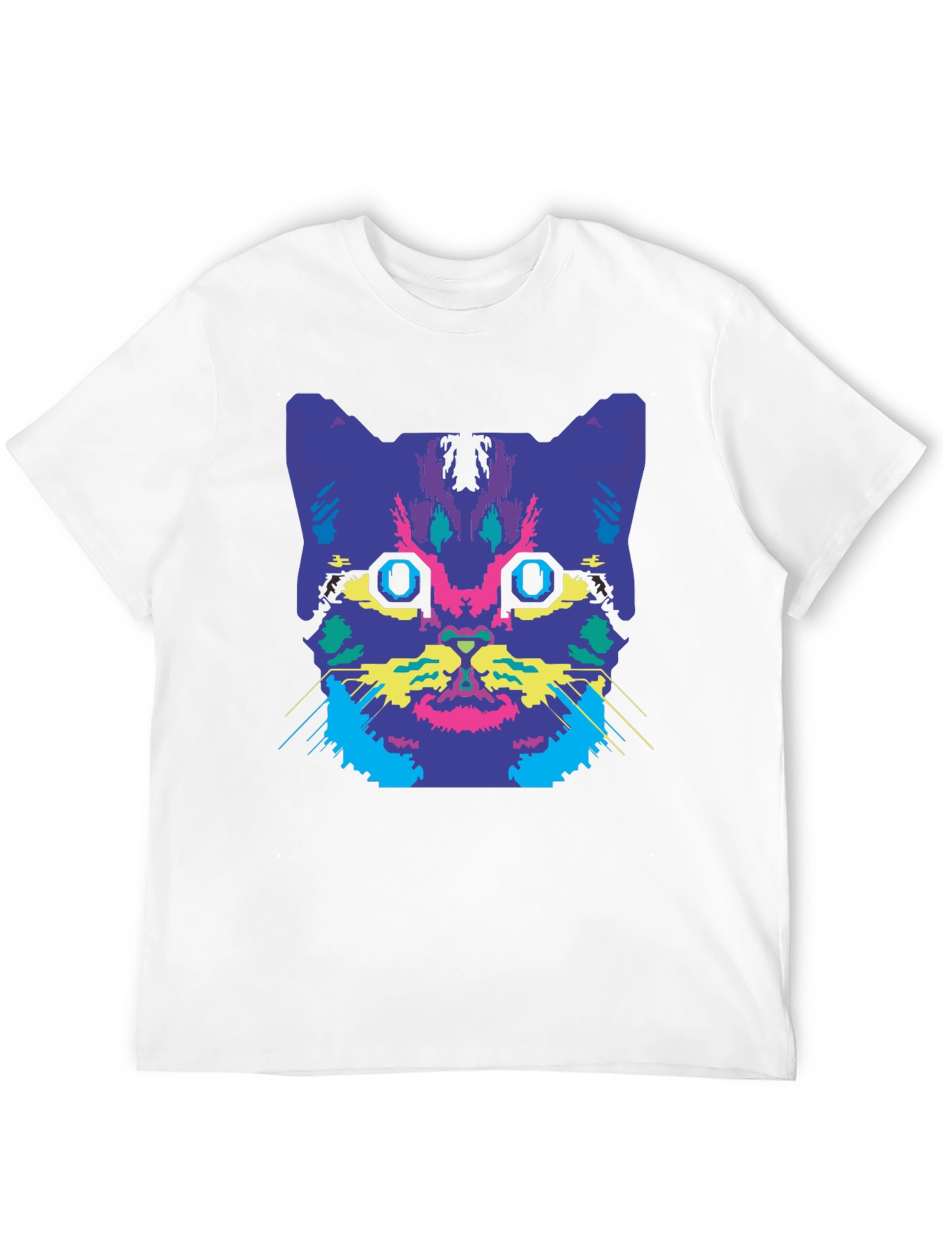 Black Vaporwave Cat Graphic Tee view 12